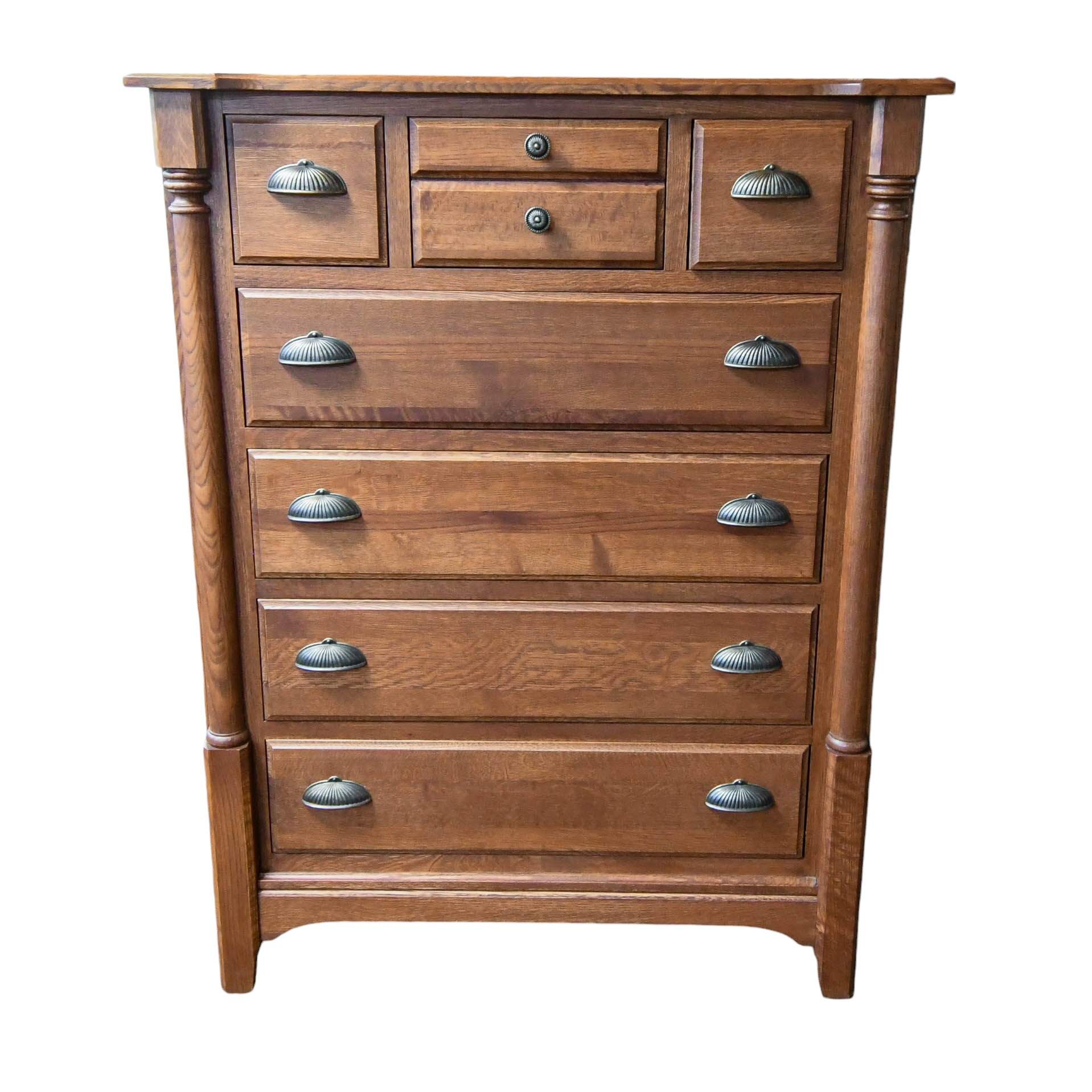 Vintage Oak 7 Drawer Chest-1