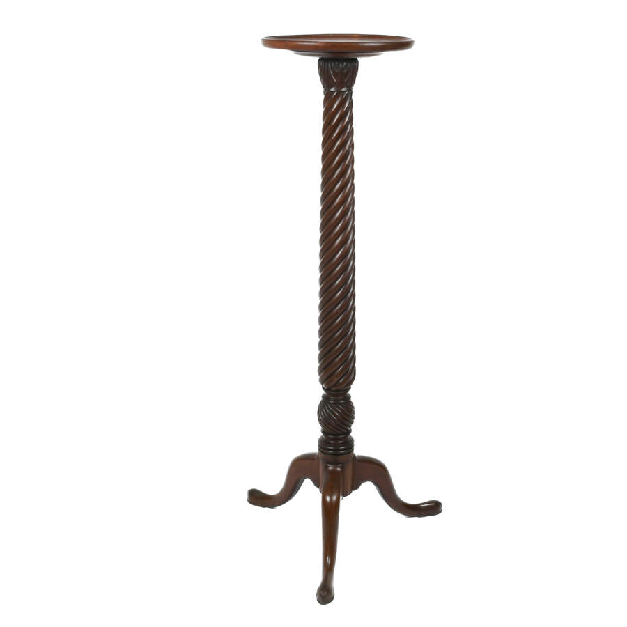Chippendale Style Mahogany Torchére Plant Stand-8