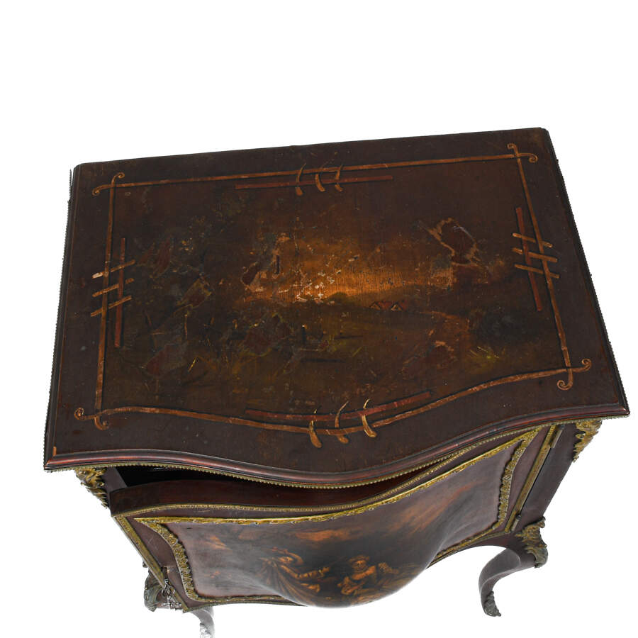Antique 19th-Century Hand-Painted and Ormolu Cabinet-7