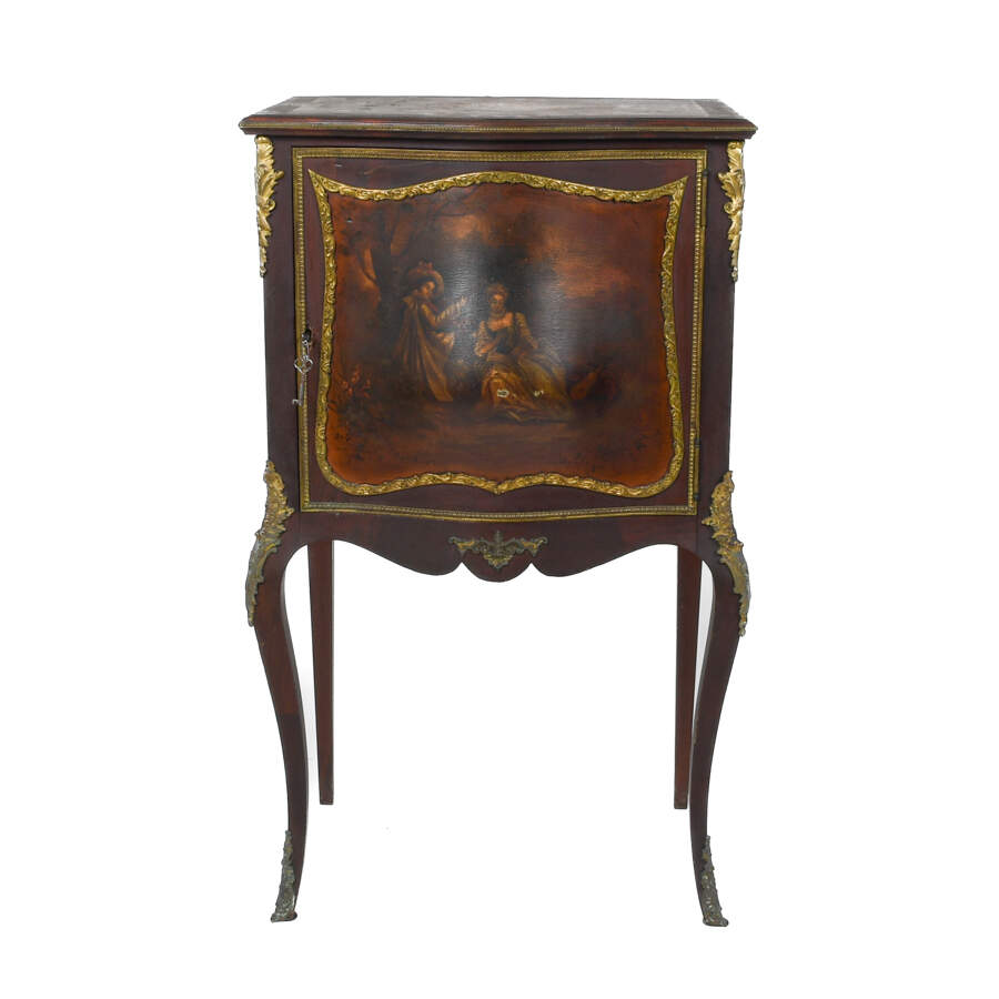 Antique 19th-Century Hand-Painted and Ormolu Cabinet-1