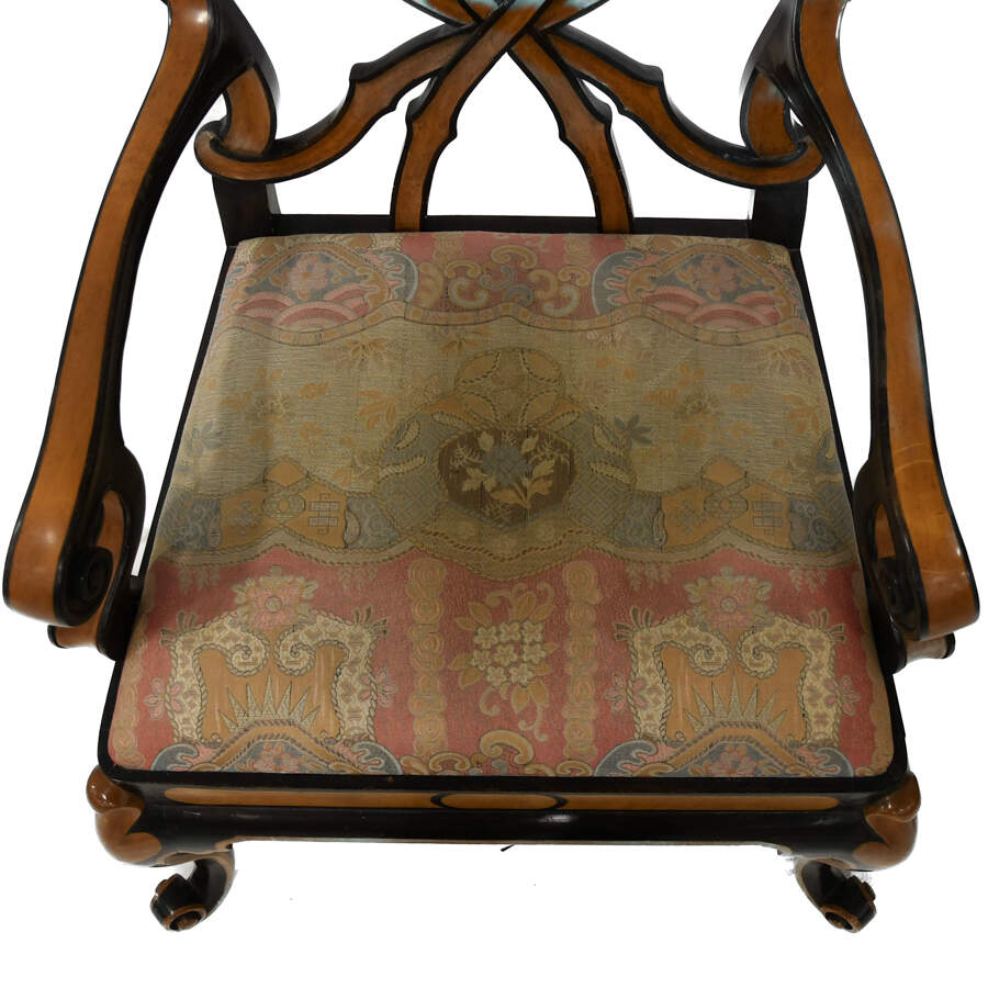 Pair of Georgina Ribbon Back Arm Chairs-11