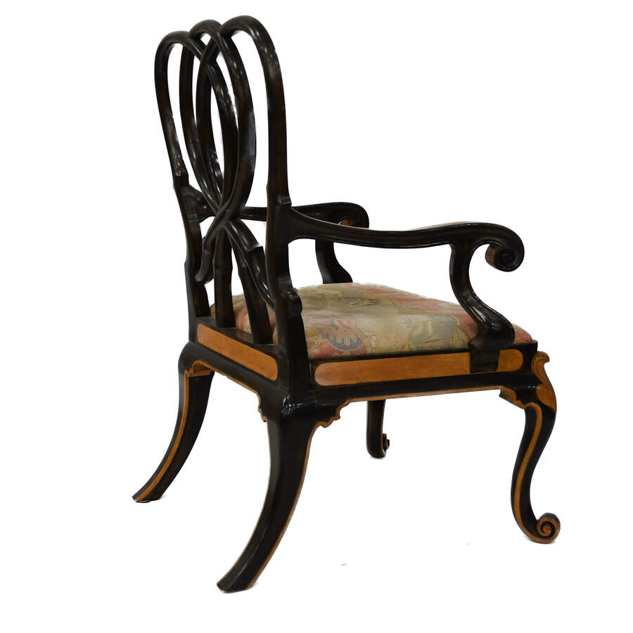 Pair of Georgina Ribbon Back Arm Chairs-10