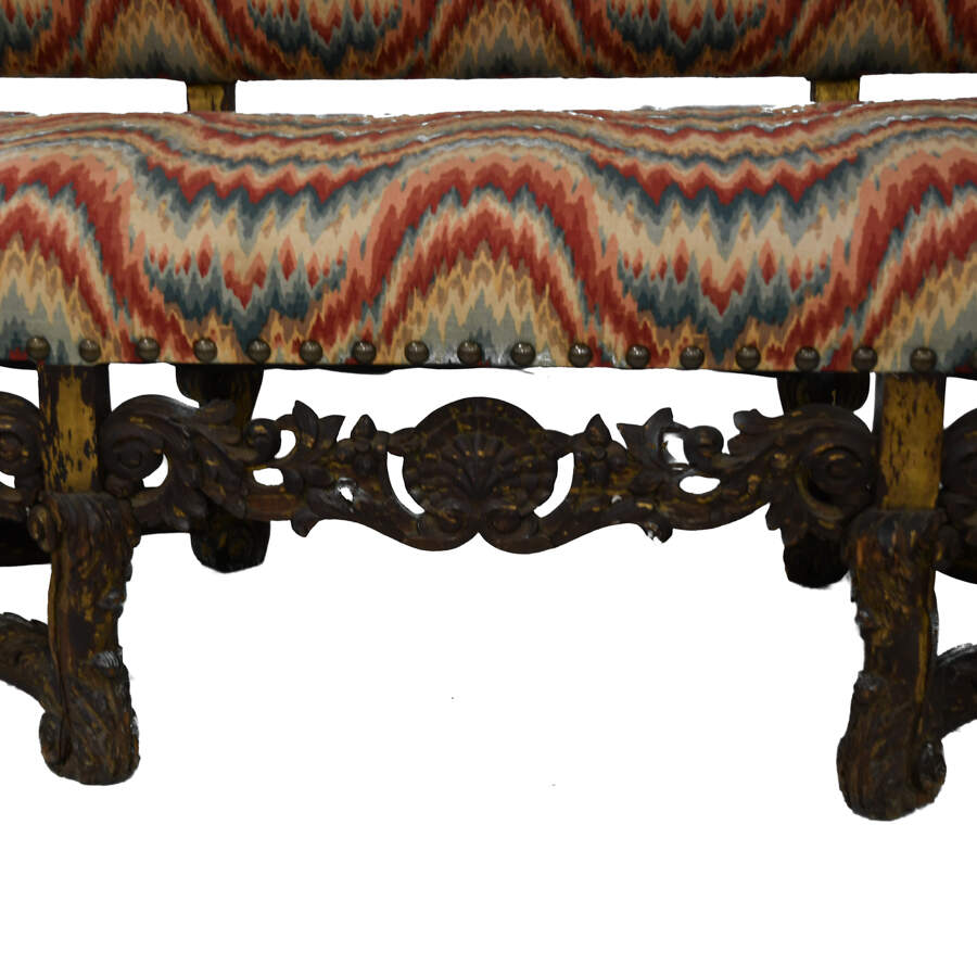 Antique German Walnut and Upholstered Sofa-3