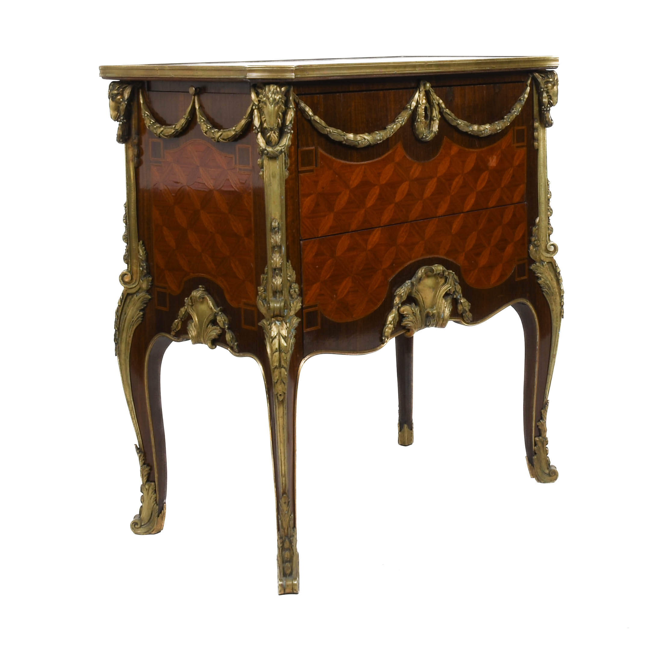 Bronze Inlaid and Marble Top Chest by J.F. Oeben-3