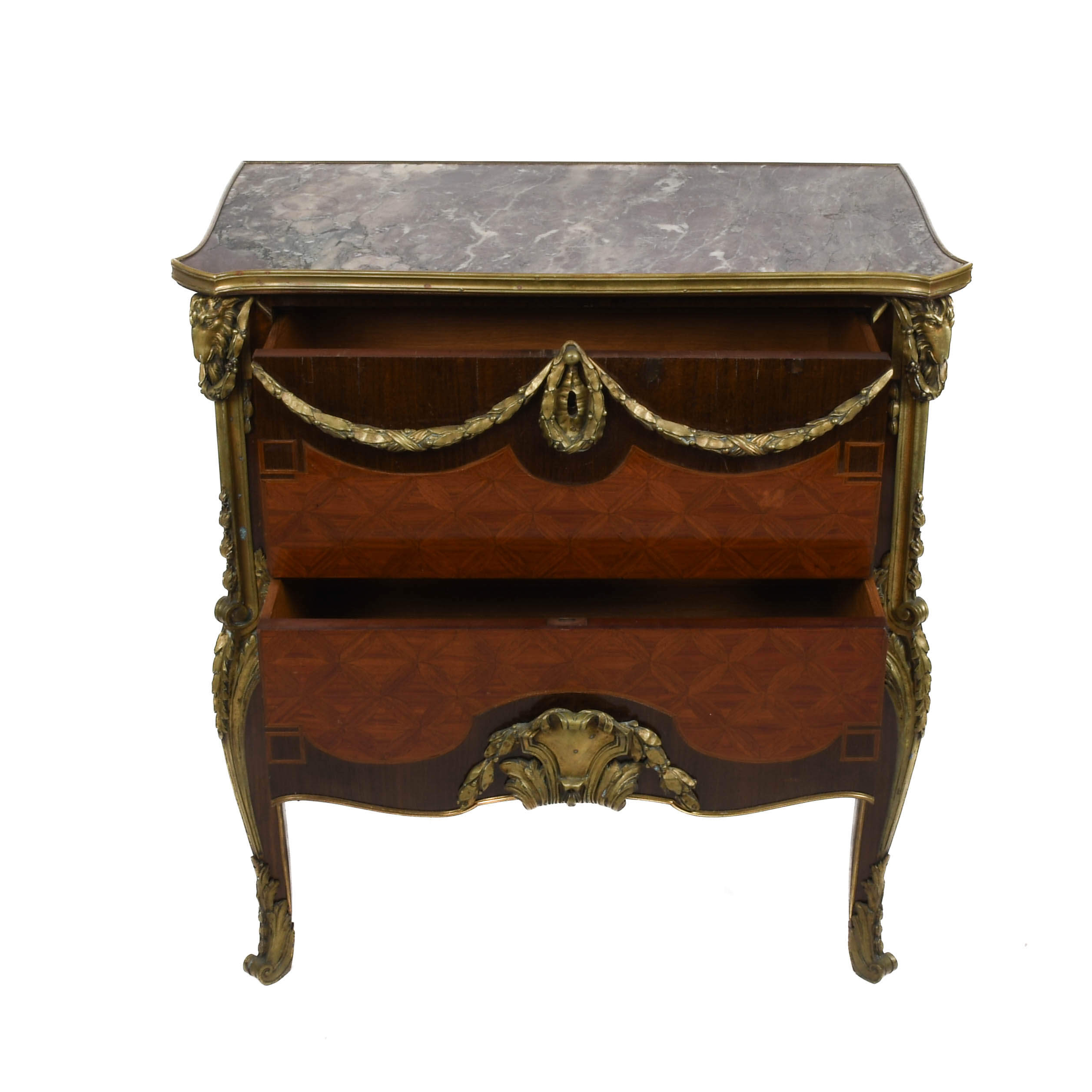 Bronze Inlaid and Marble Top Chest by J.F. Oeben-2