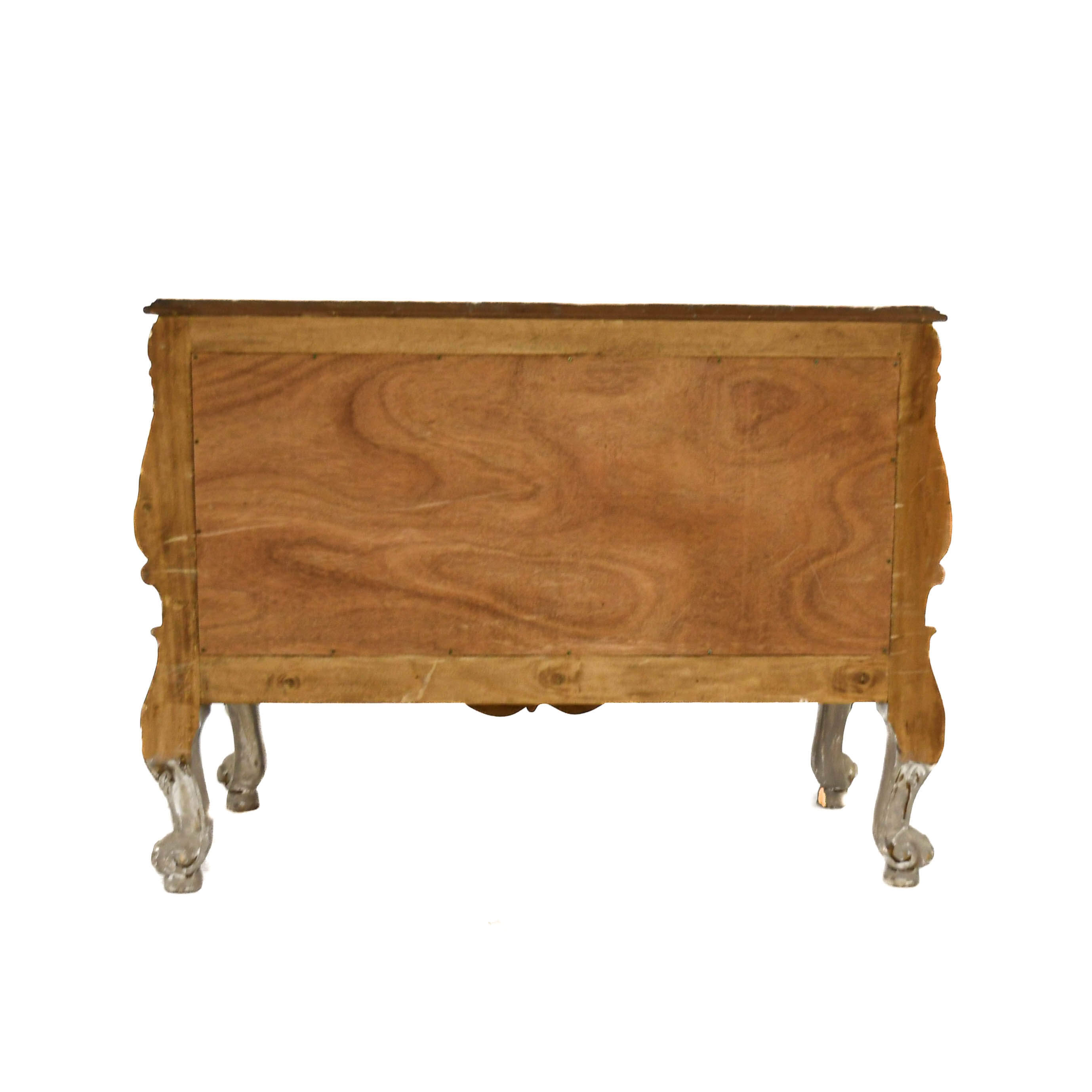Antique Distressed Painted Serpentine Dresser-6