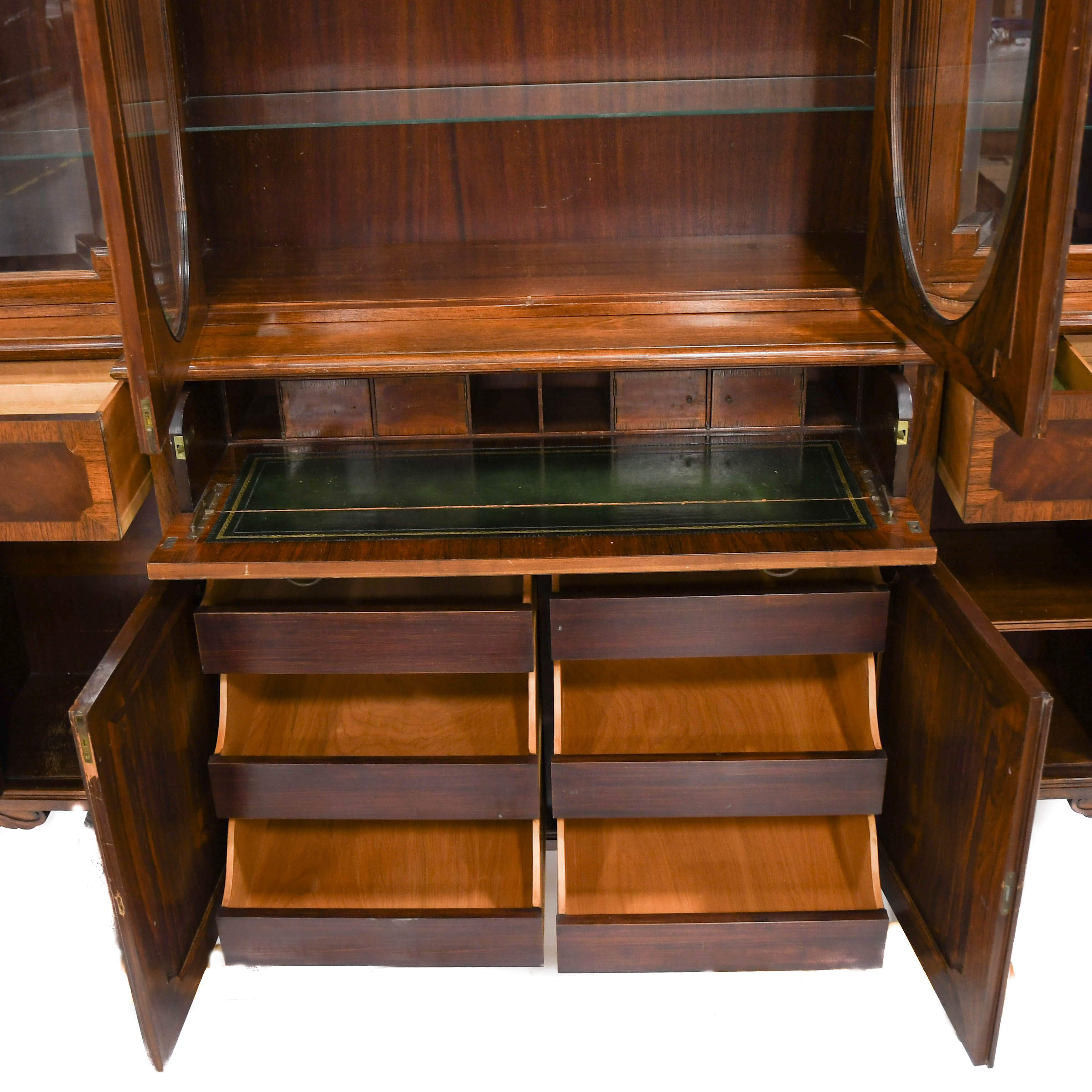 Traditional Mahogany Drop Front Secretary Cabinet-5