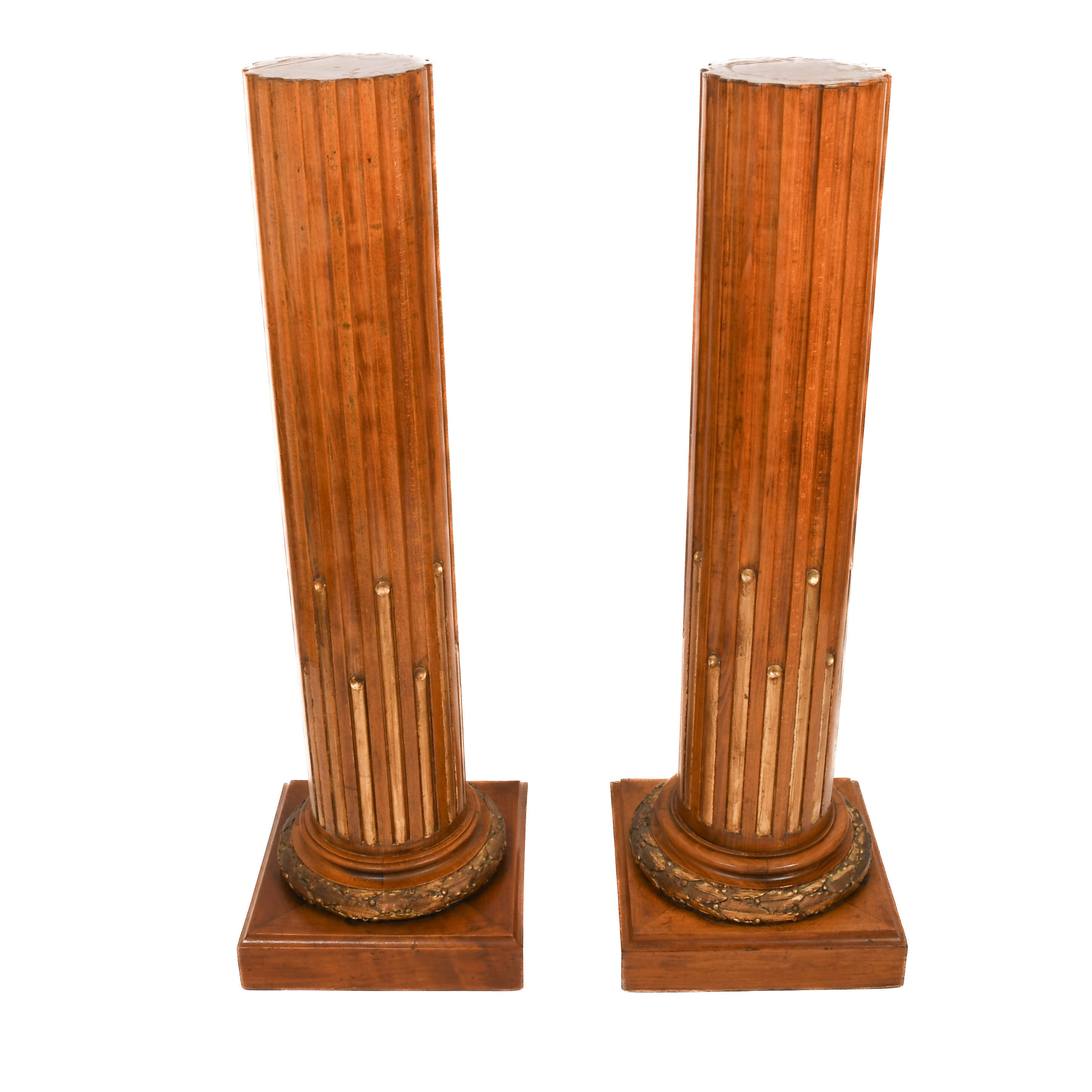Pair of Neoclassical-Style Carved Wood Floor Columns-3
