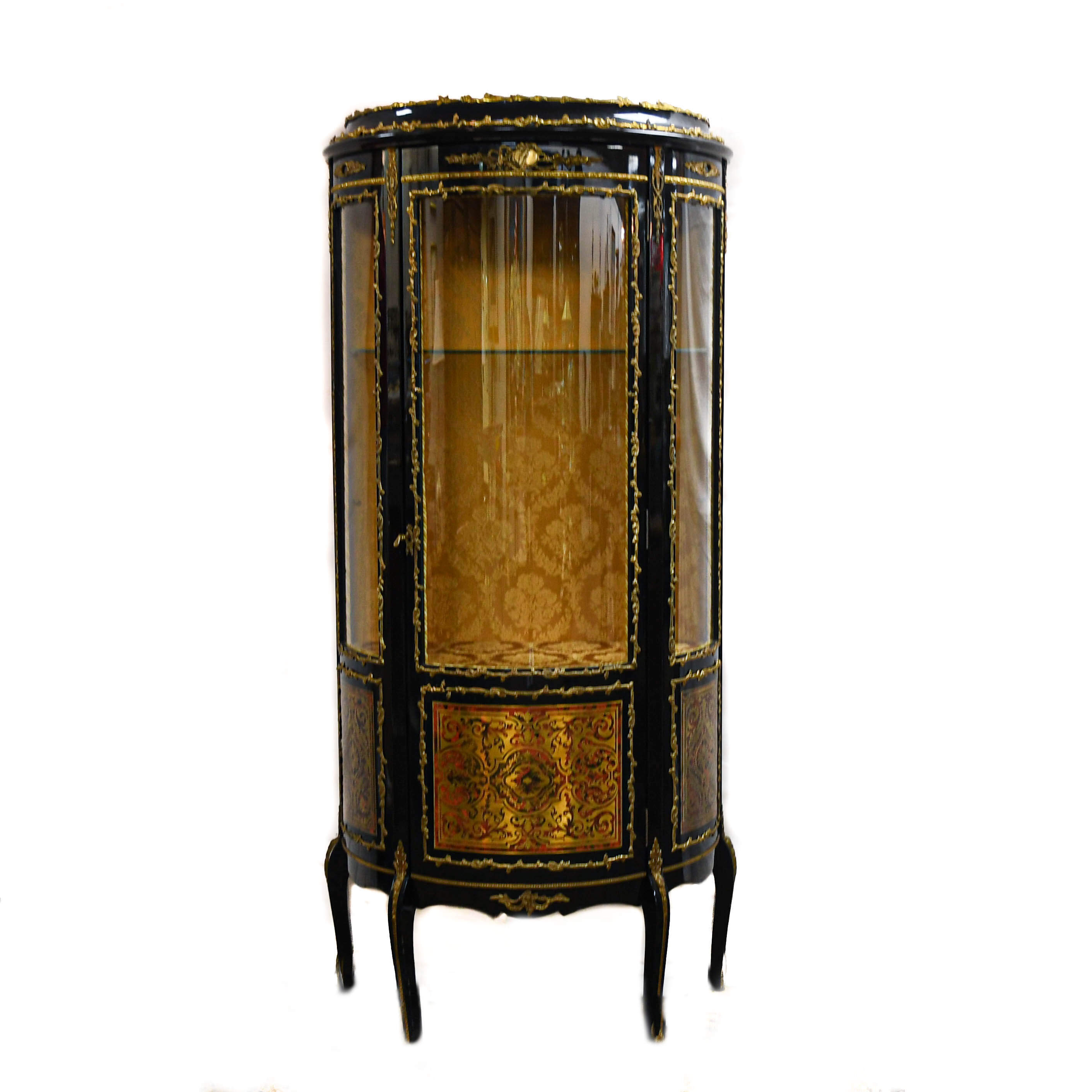 Antique Napoleon III-Style Bronze Curio Cabinet-1
