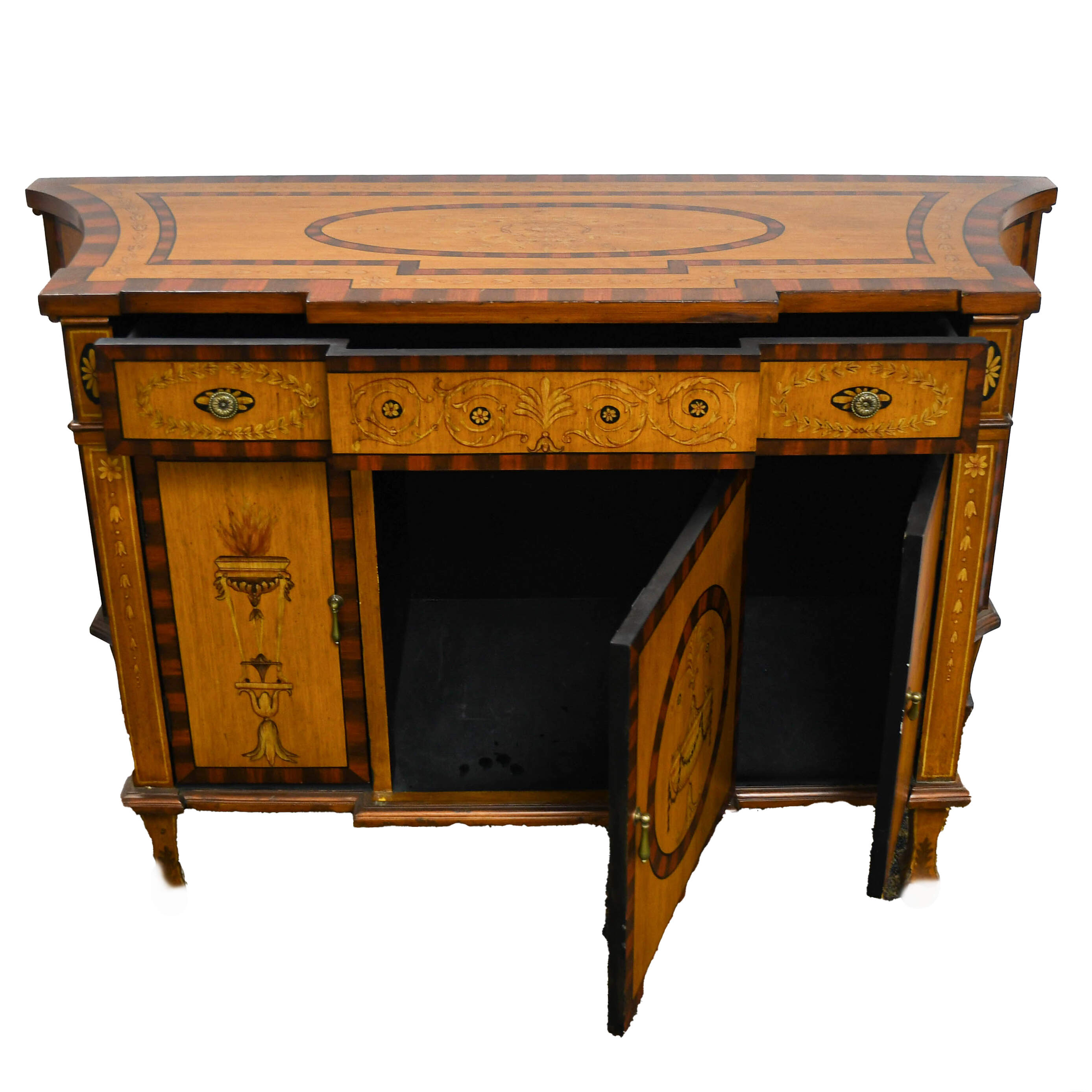 Castilian Imports Painted Urn Sideboard Cabinet-2