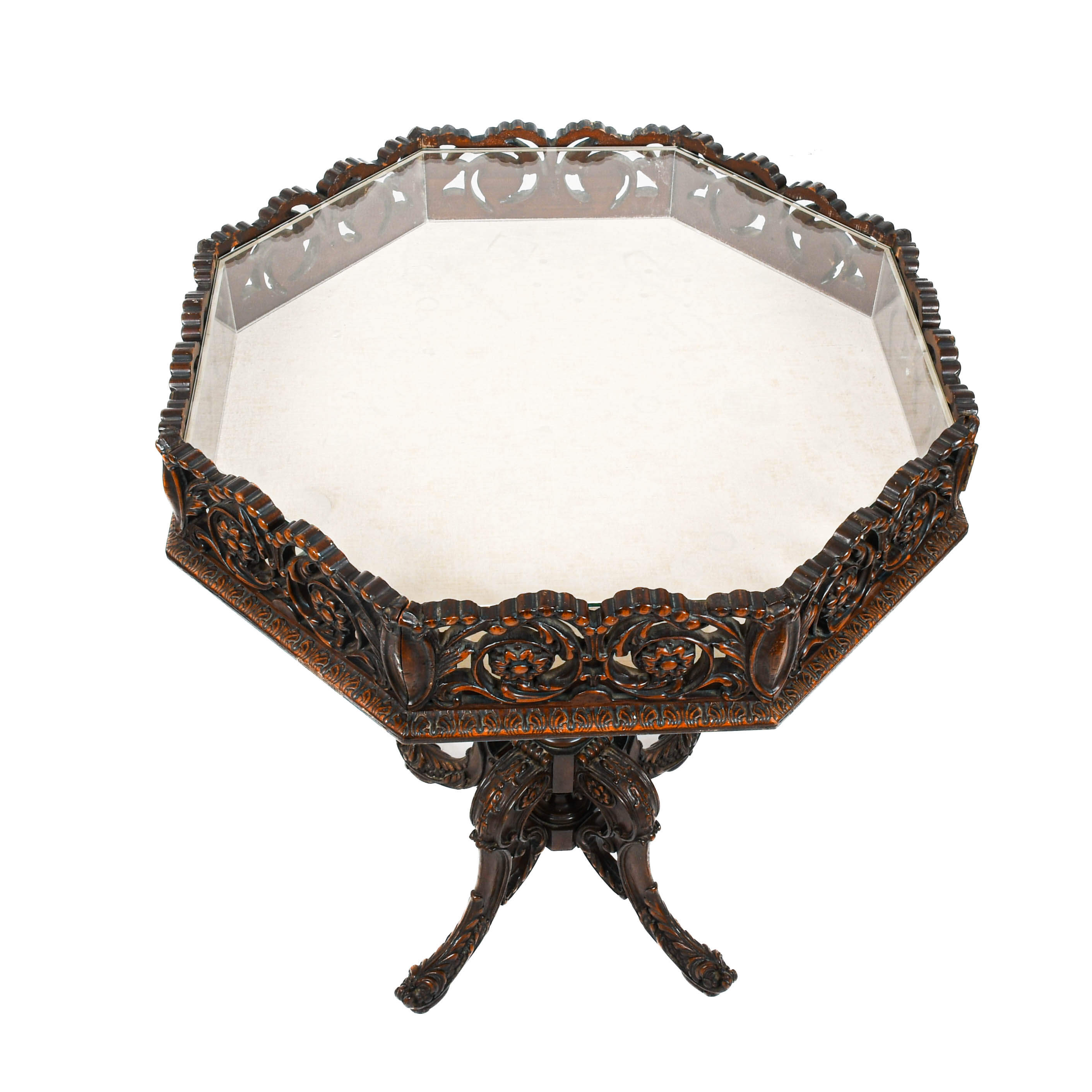 Antique Mahogany Showcase Table-5