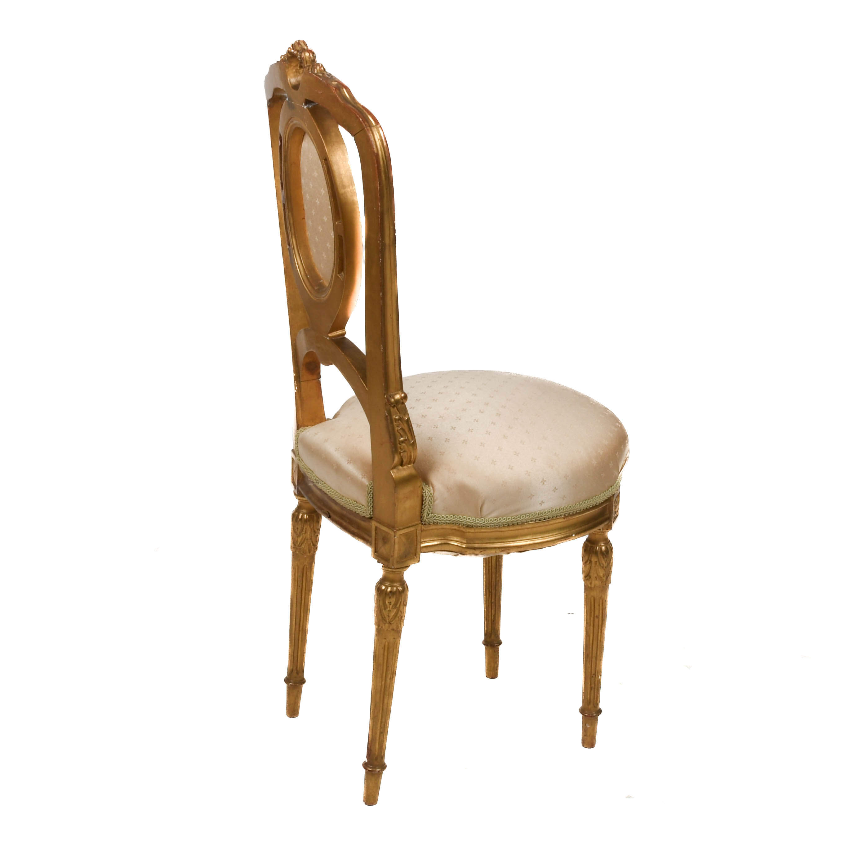 Antique French Ladies Slipper Chair-4