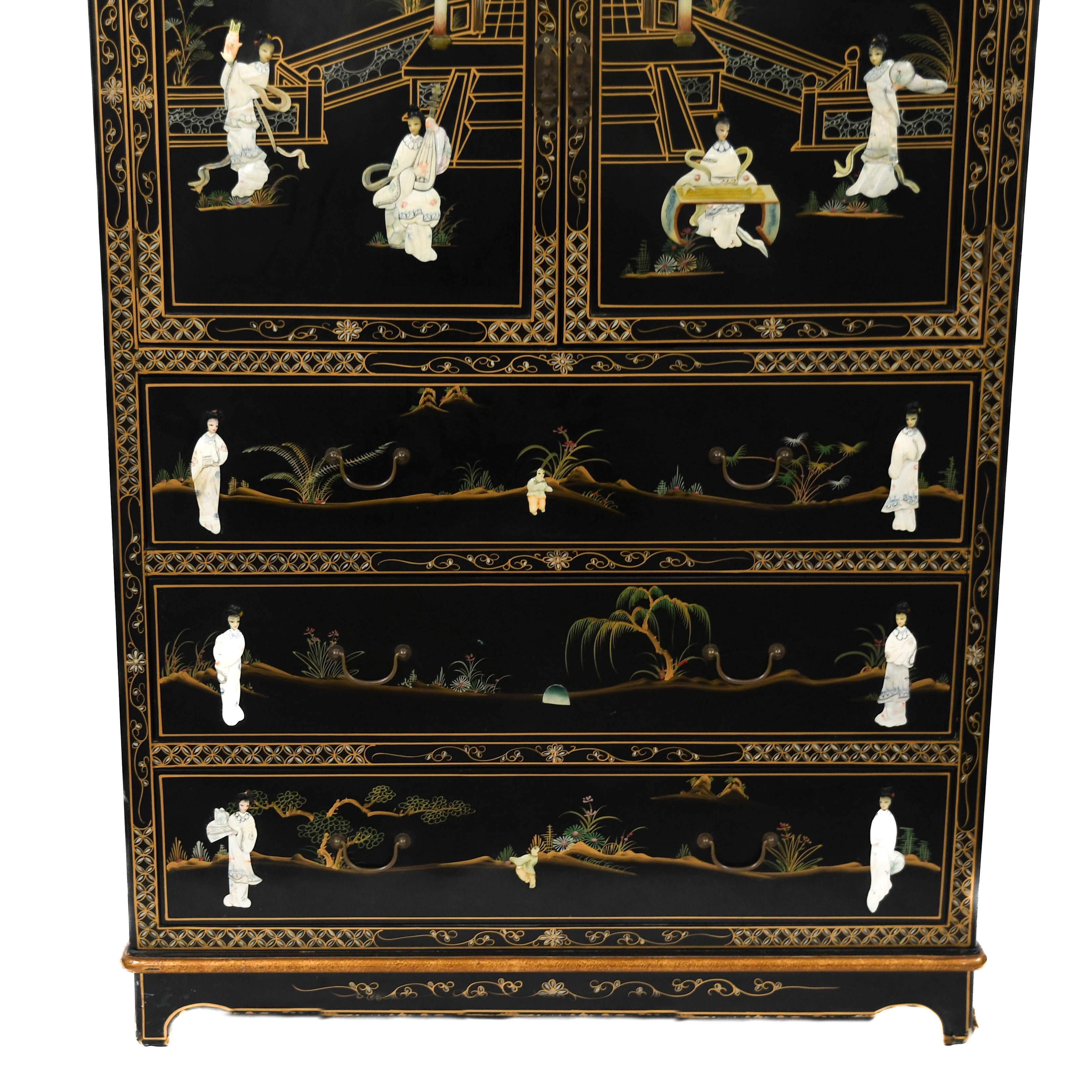 Chinese Black Locker and Mother of Pearl Cabinet-6