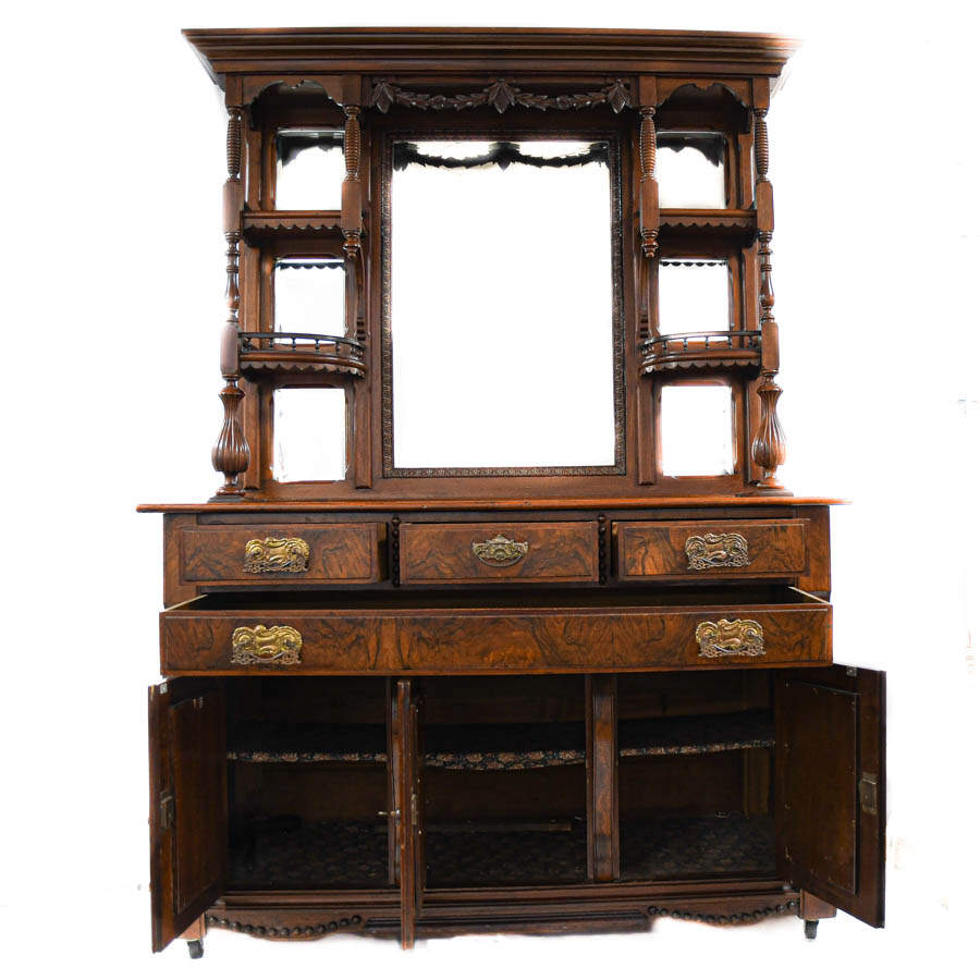 Mirrored Cabinet with Four Shelves on Sides-4