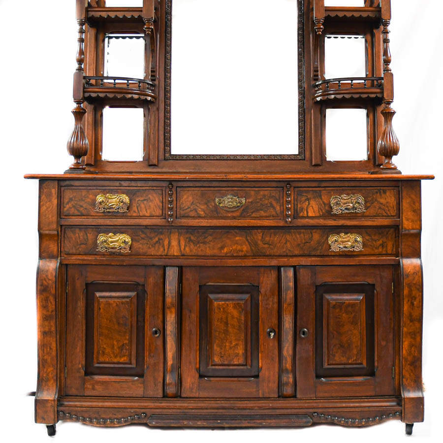 Mirrored Cabinet with Four Shelves on Sides-2