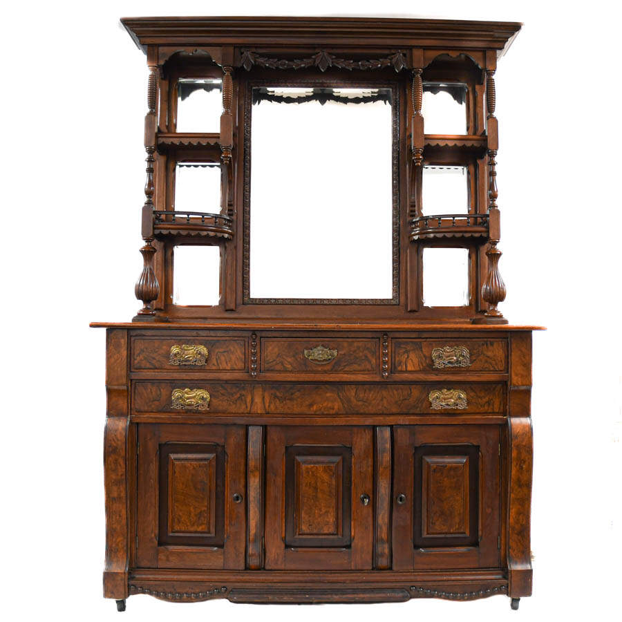 Mirrored Cabinet with Four Shelves on Sides-1