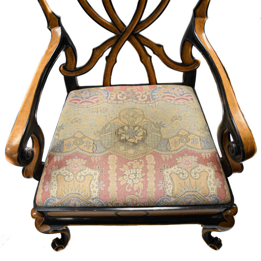 Pair of Georgina Ribbon Back Arm Chairs-4