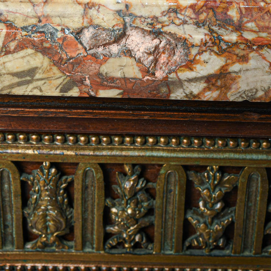 Antique French Walnut and Marble Top Cabinet-7