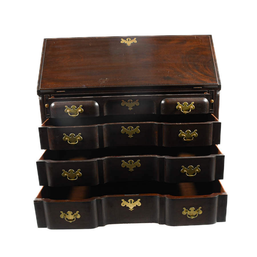 Mahogany Governor Winthrop Desk with Ball and Claw Feet-7