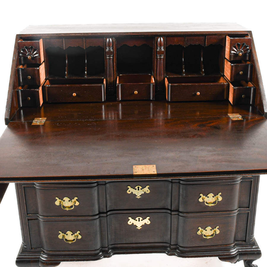 Mahogany Governor Winthrop Desk with Ball and Claw Feet-6