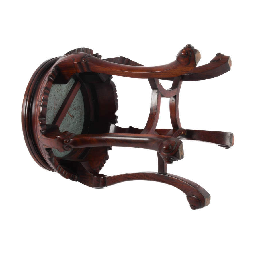 Chinese Cloisonné Inlaid and Rosewood Side Table-5