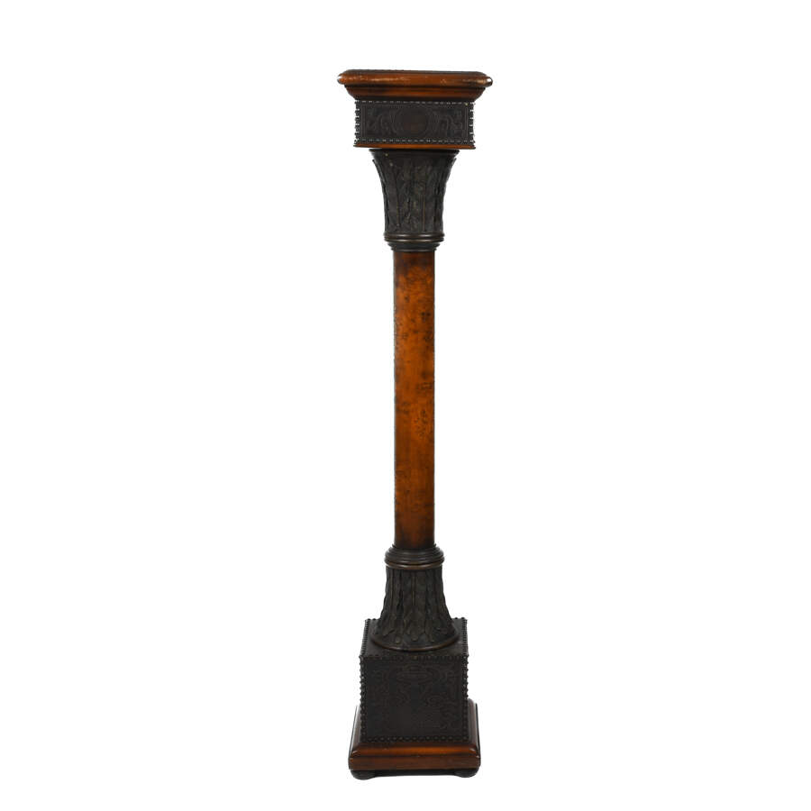 Ornate Bronze and Mixed Metal Pedestal-1