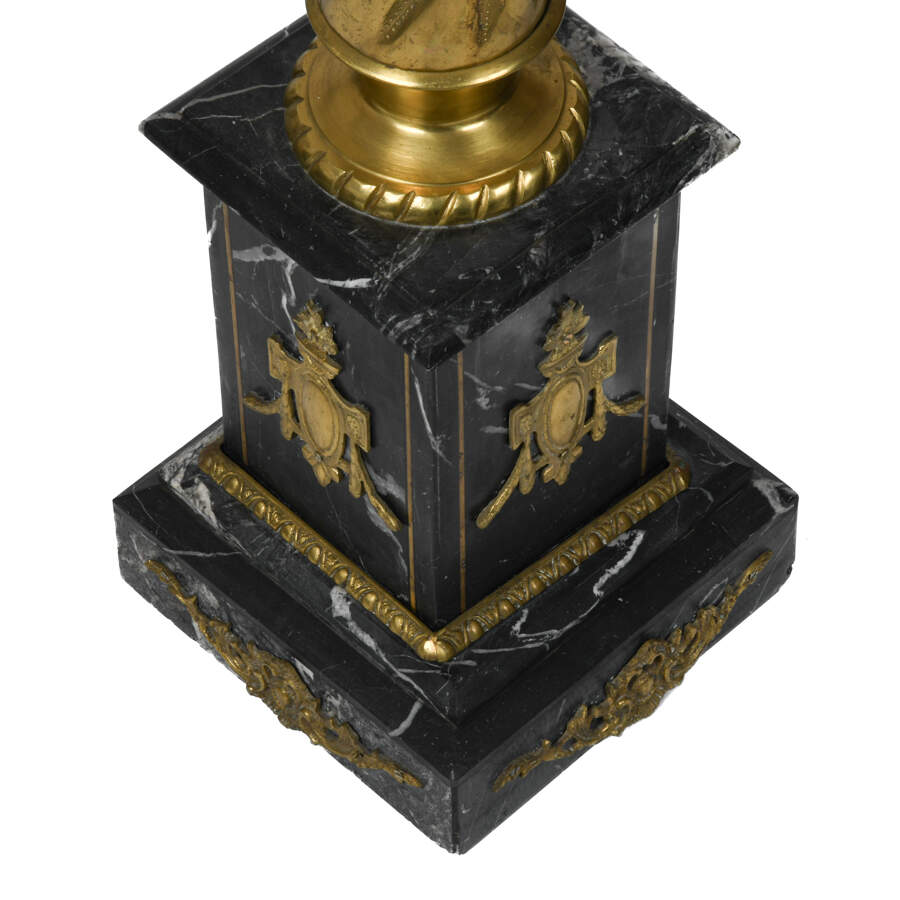 Antique Bronze and Marble Pedestal-6