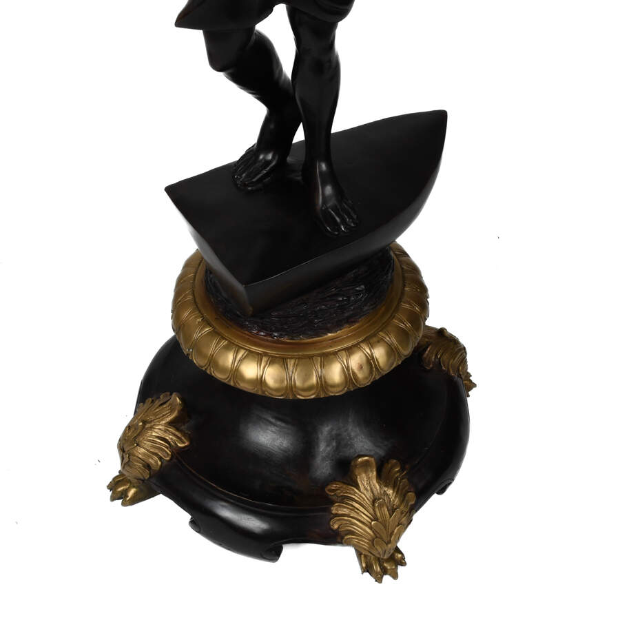 Pair of Bronze and Gilt Blackamoor Plant Stands-7