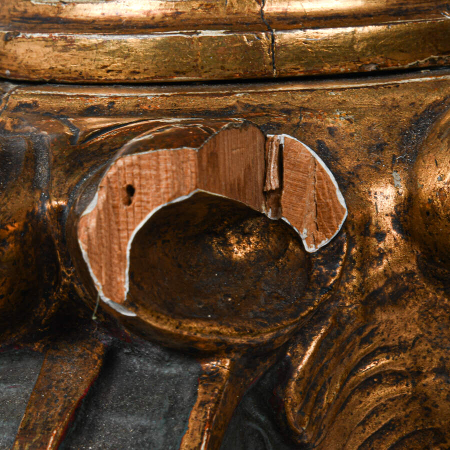 Magnificent Pedestal with Dragons and Gilt Wood-5