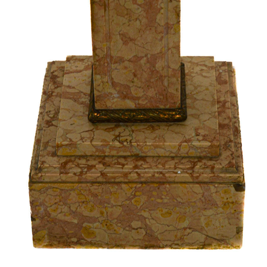 Marble Pedestal with Gilt Bands-4