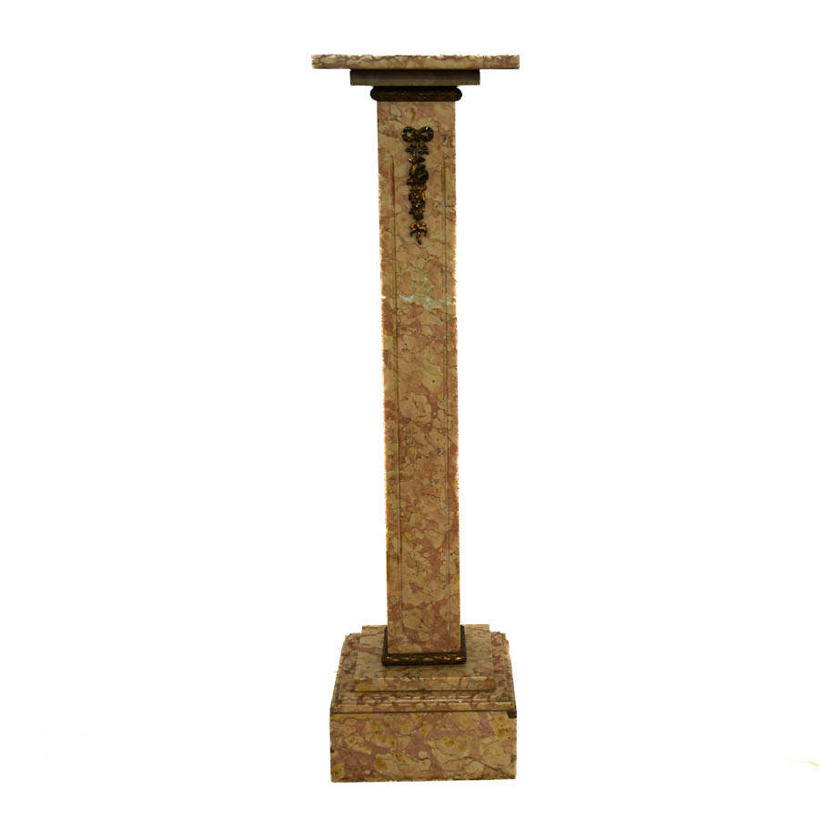 Marble Pedestal with Gilt Bands-1