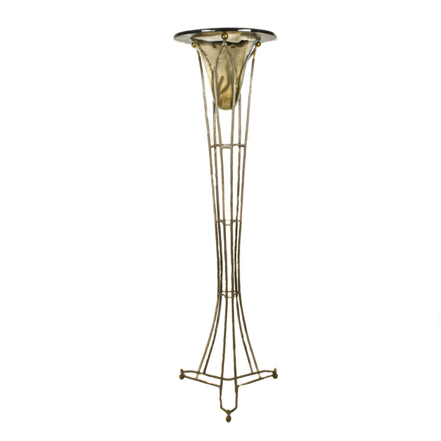 Decorative Wrought Iron Stand with Hand-Blown Vase-4