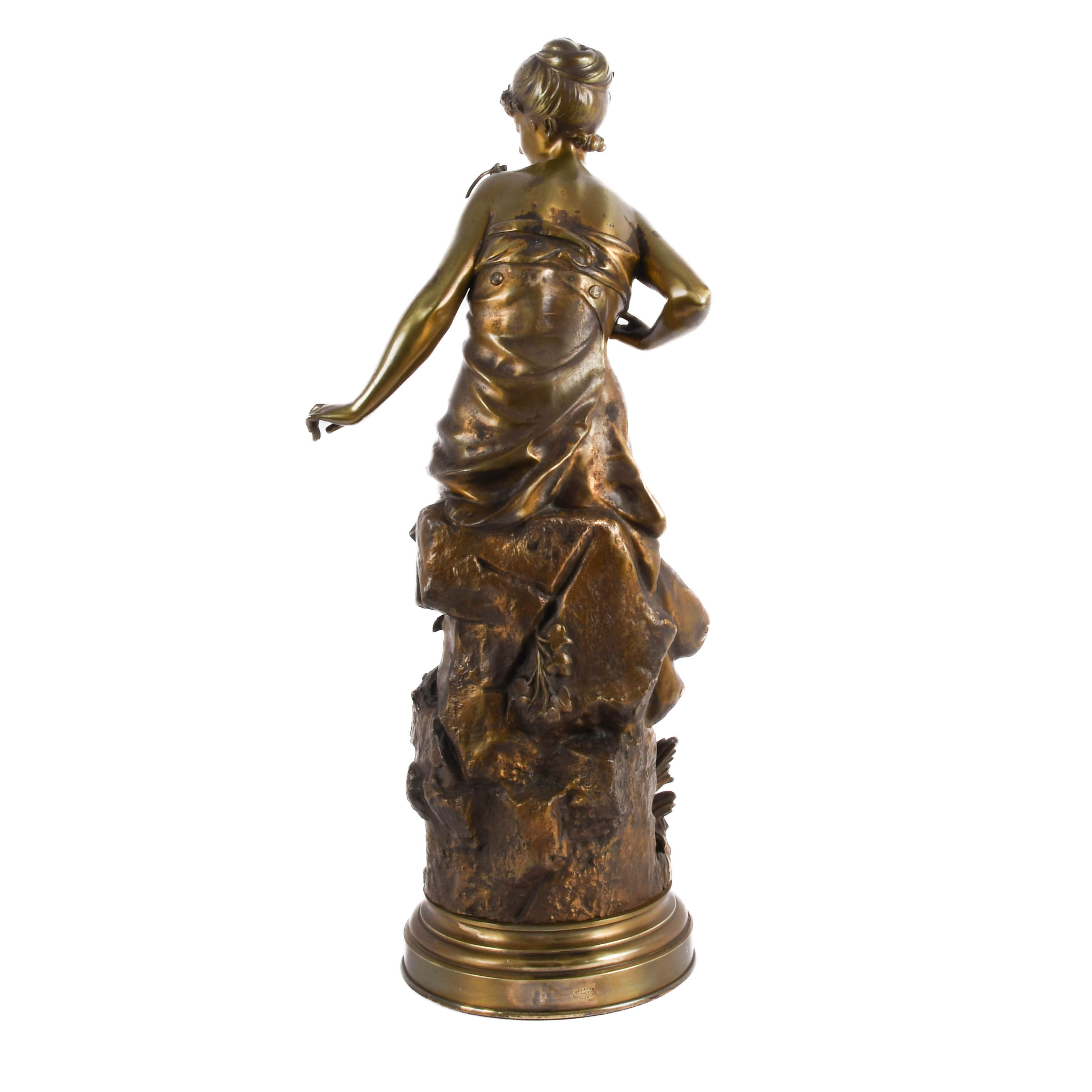 Antique Bronze Female Statue by De Broussé-6