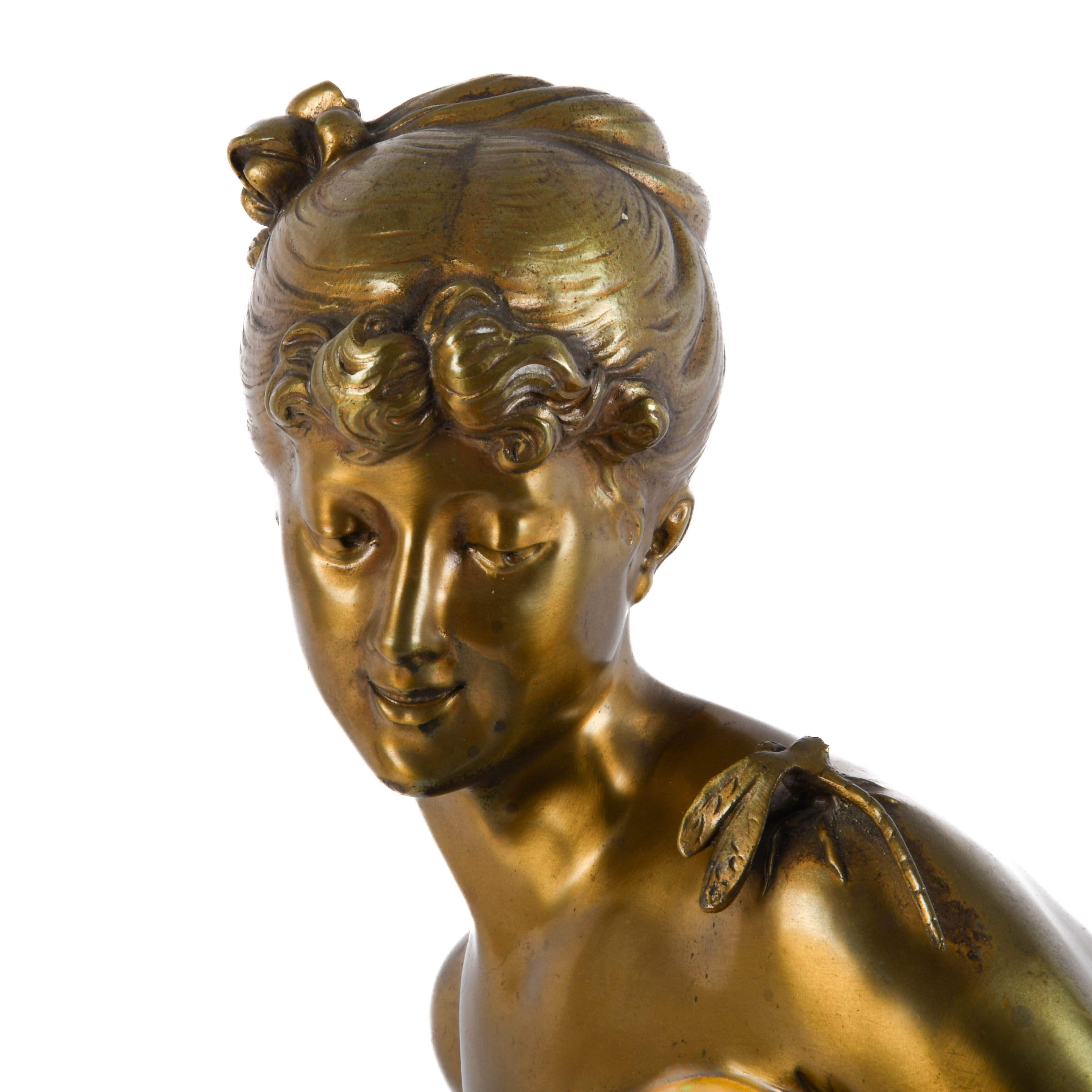 Antique Bronze Female Statue by De Broussé-5