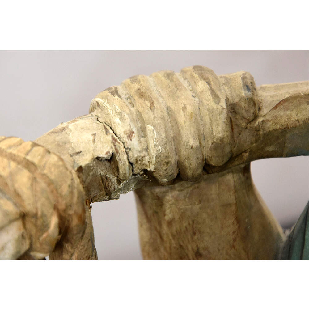 Hand-Carved Wooden Market Bound Villagers-10