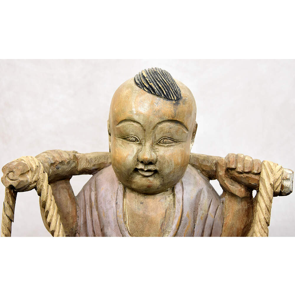 Hand-Carved Wooden Market Bound Villagers-7