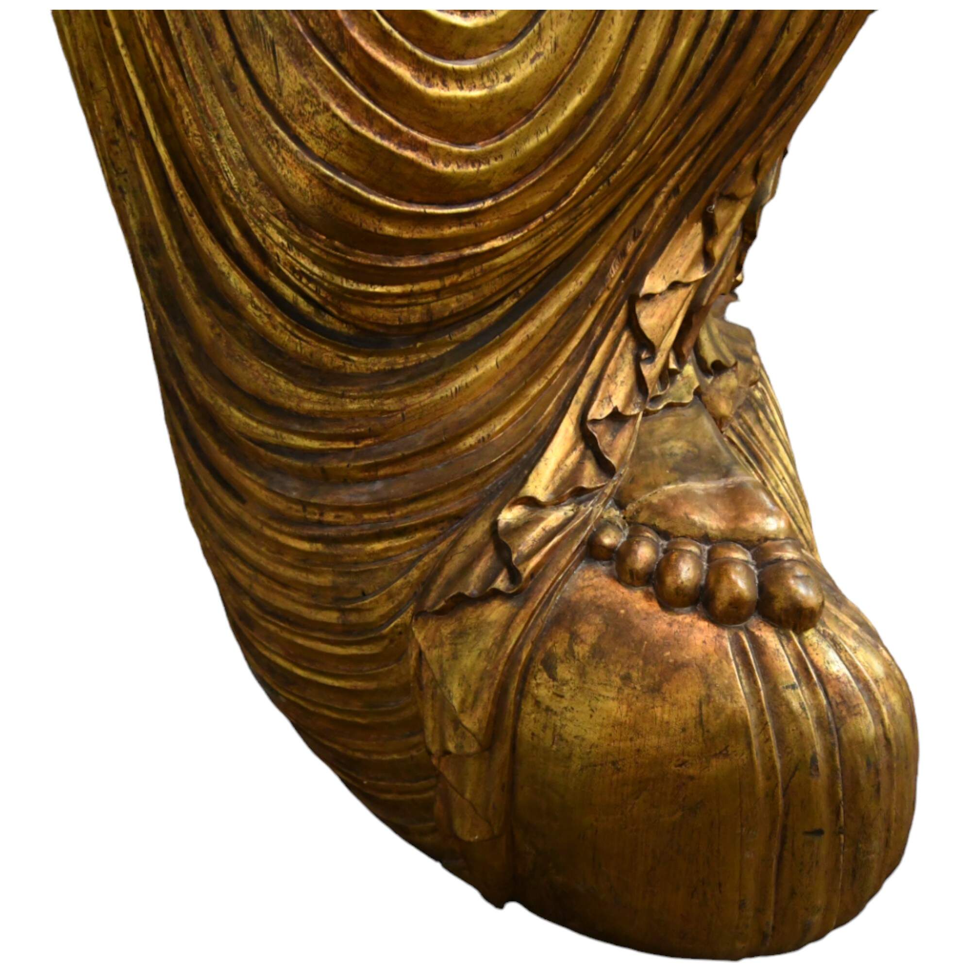 Gigantic Carved Wooden Buddha Statue-11