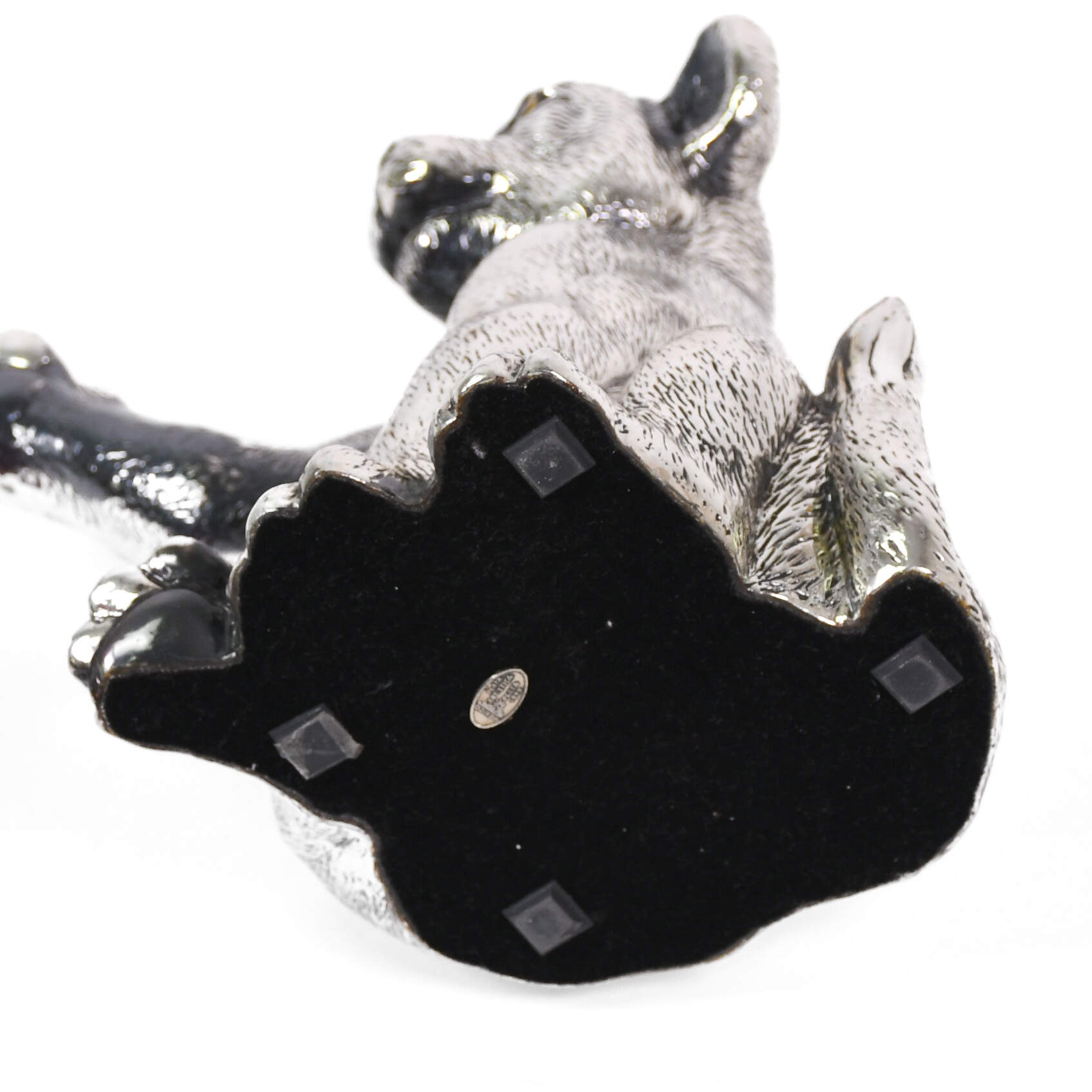 Silver Clad Playful Lion Cub Sculpture-7