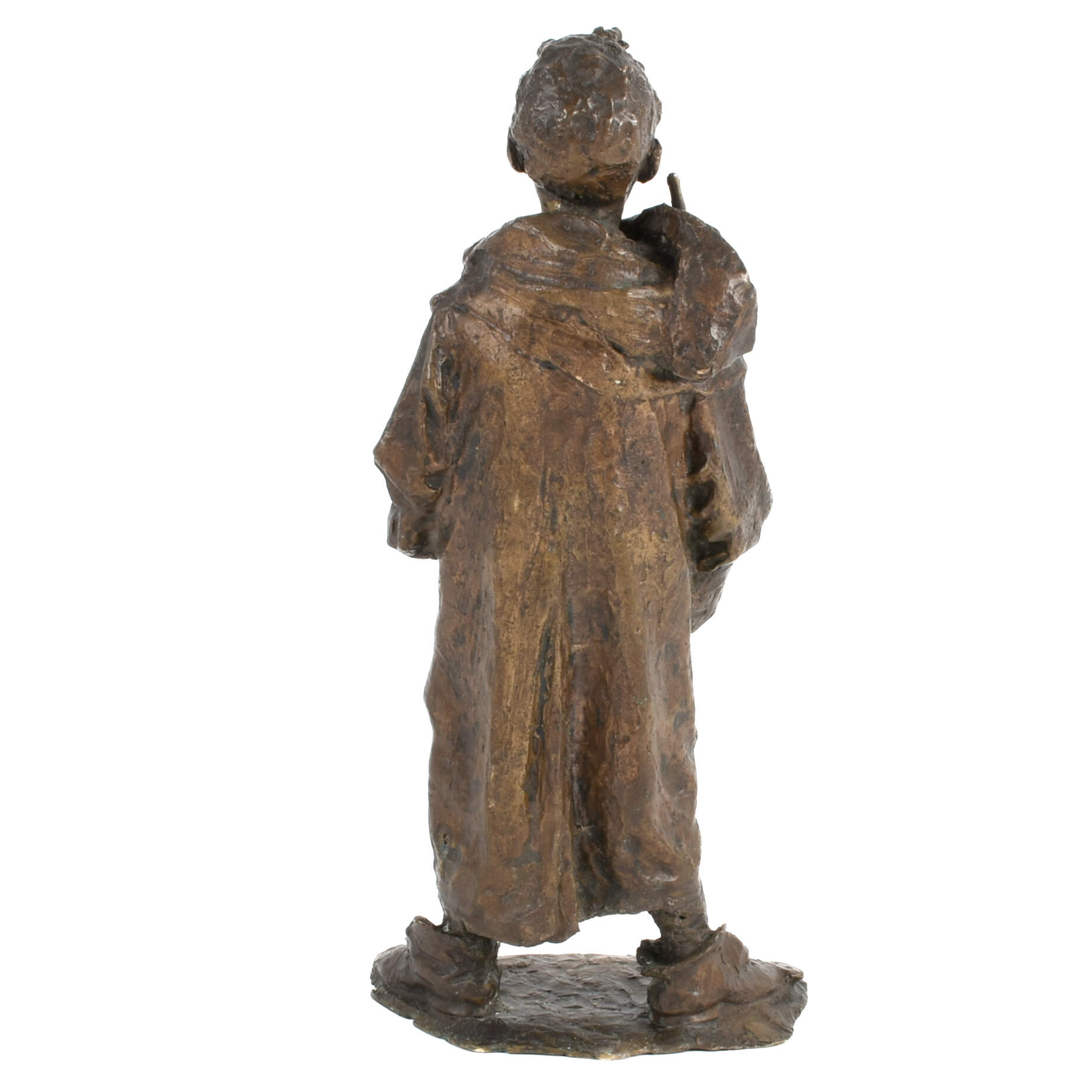 Antique Bronze Smiling Lad Statue-3
