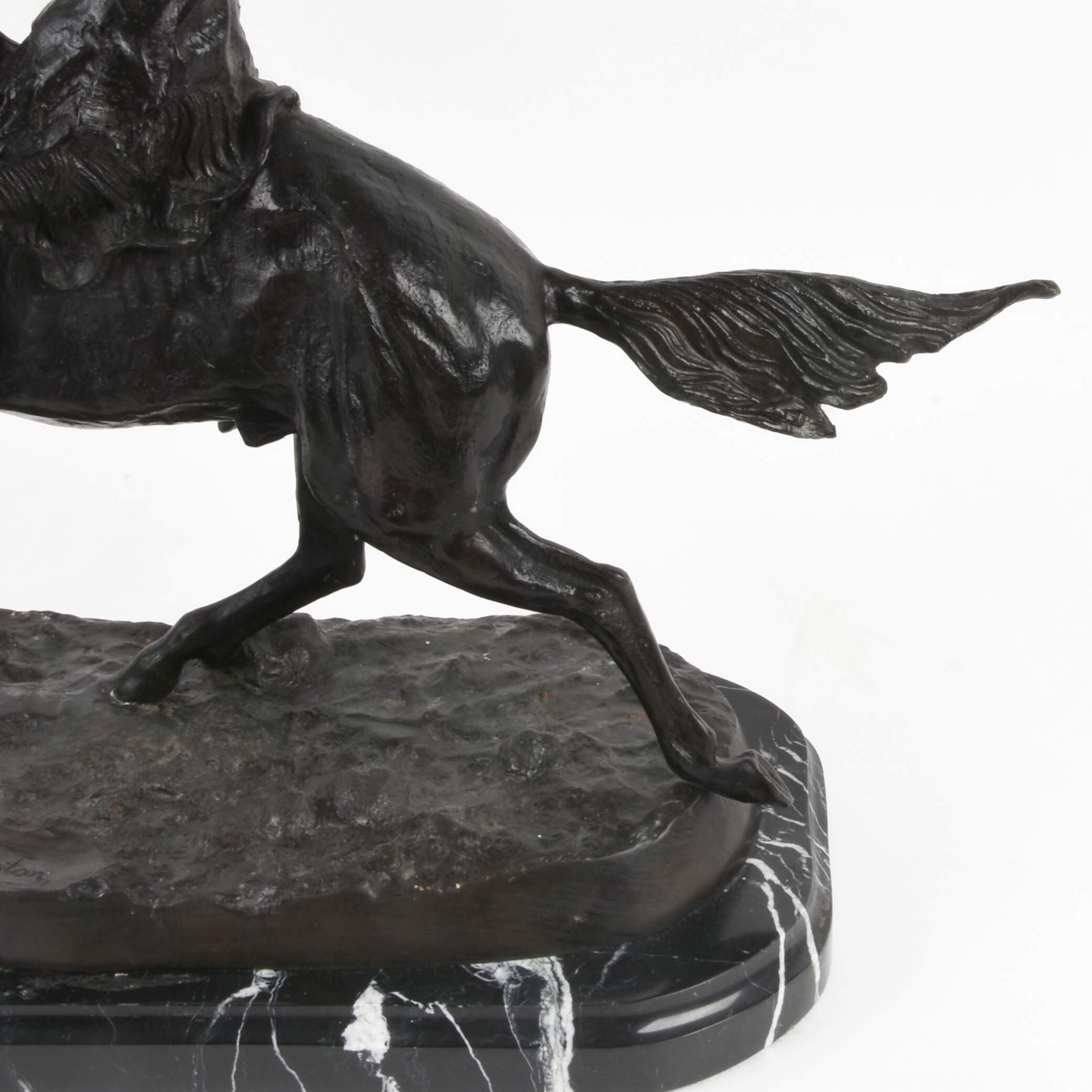 "Buffalo Signal" Bronze Sculpture After Frederic Remington-7
