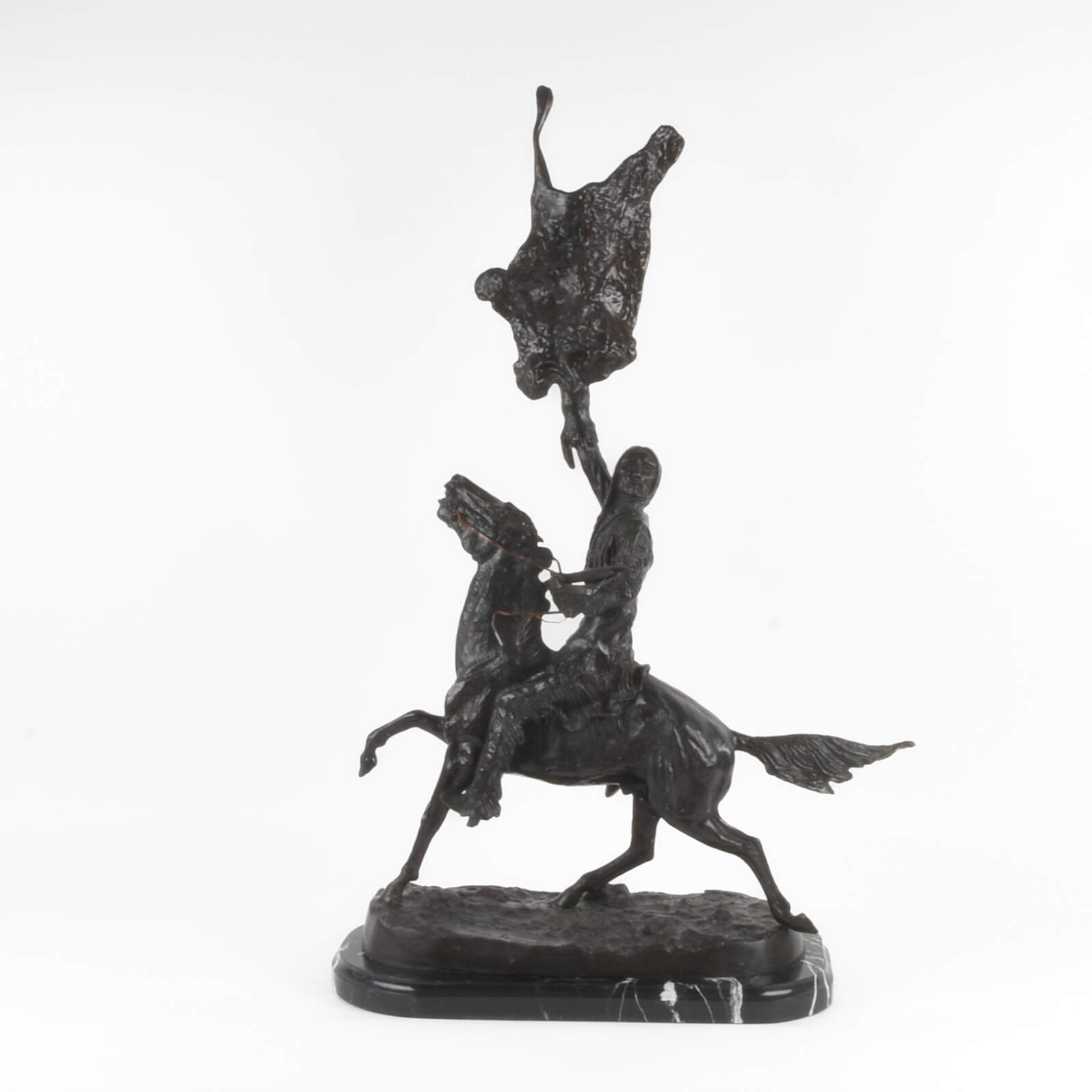 "Buffalo Signal" Bronze Sculpture After Frederic Remington-1