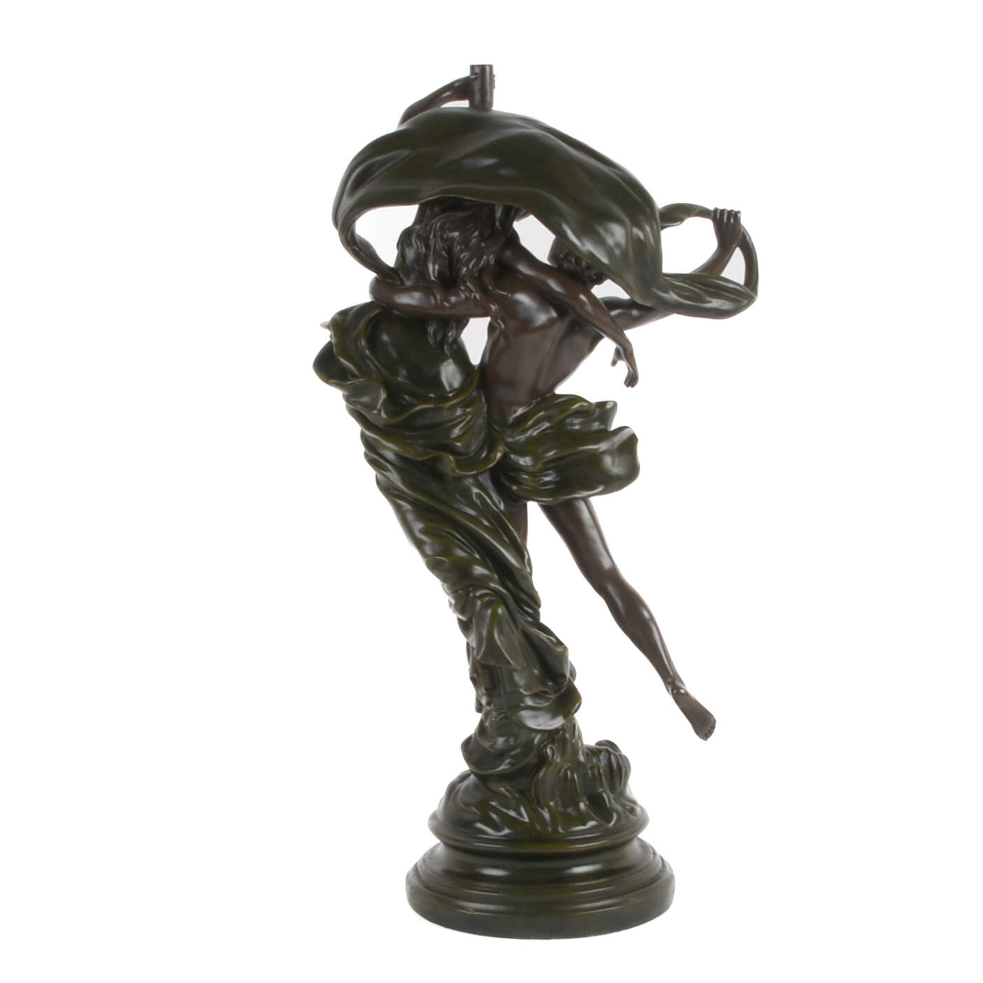 Art Nouveau-Style Painted Resin Statue "La Danse" After Eugene Marioton-3