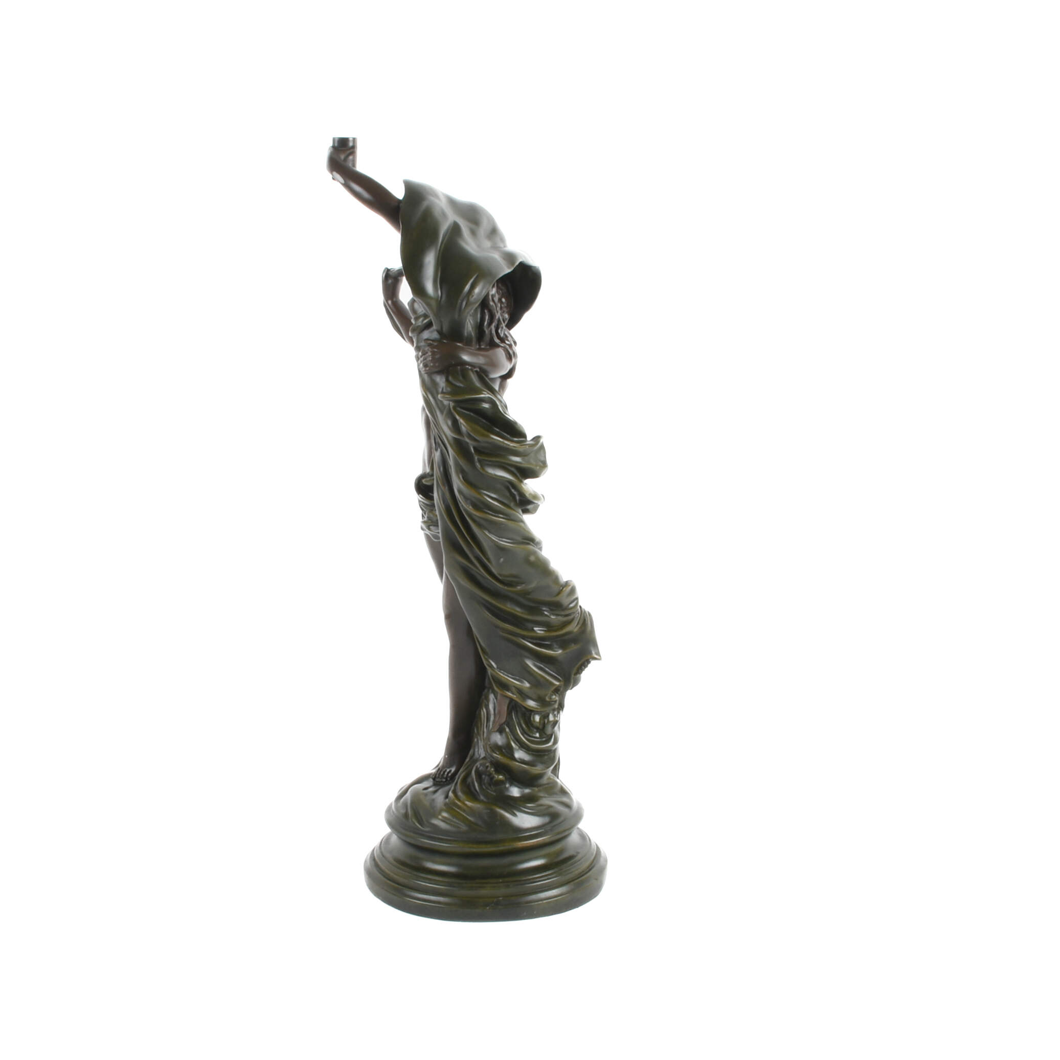 Art Nouveau-Style Painted Resin Statue "La Danse" After Eugene Marioton-2
