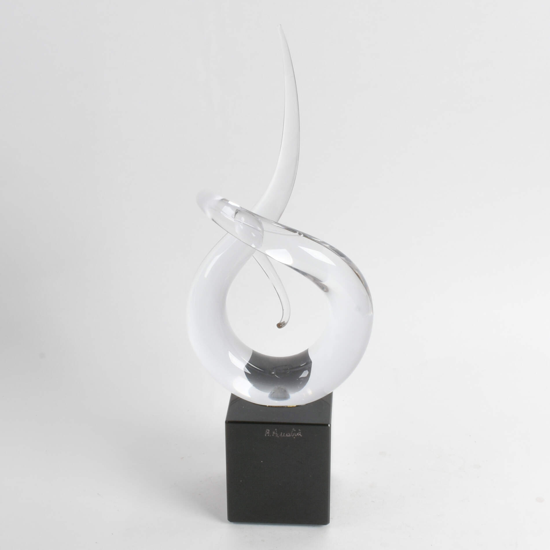 Signed R. Anatra Art Glass Love Knot Sculpture-2