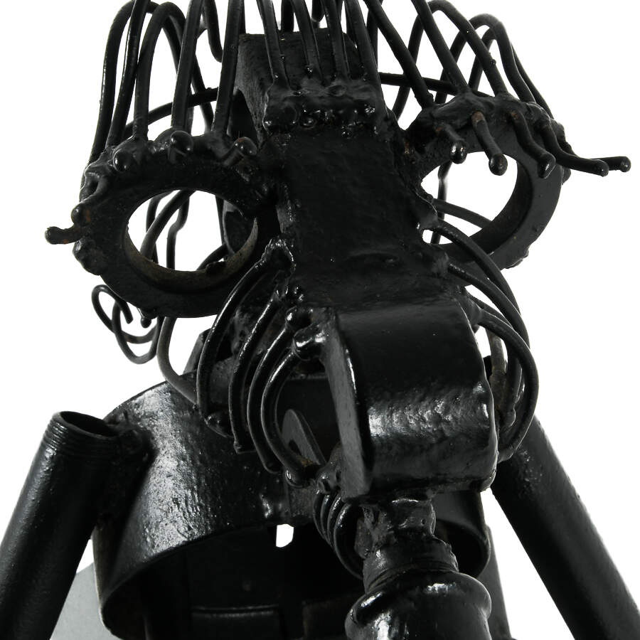 Outsider Reclaimed Metal Saxophone Player Sculpture-6