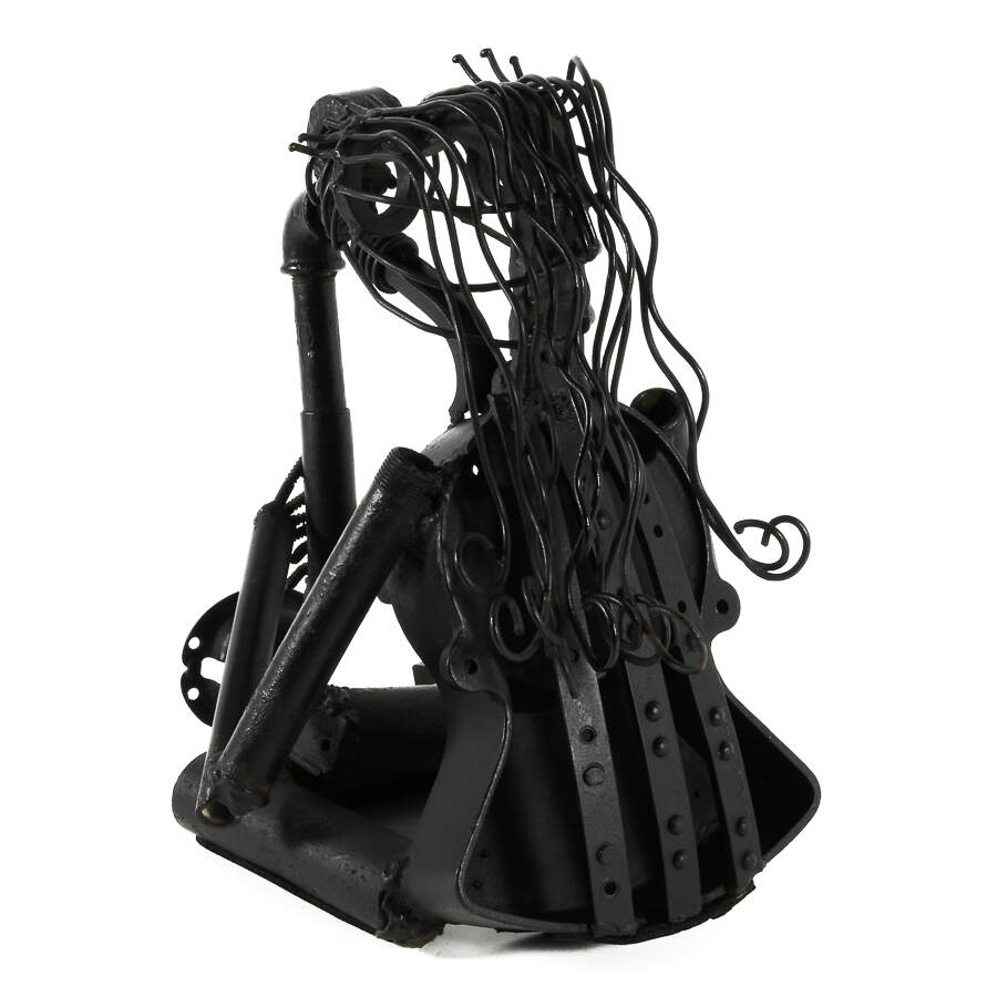 Outsider Reclaimed Metal Saxophone Player Sculpture-3