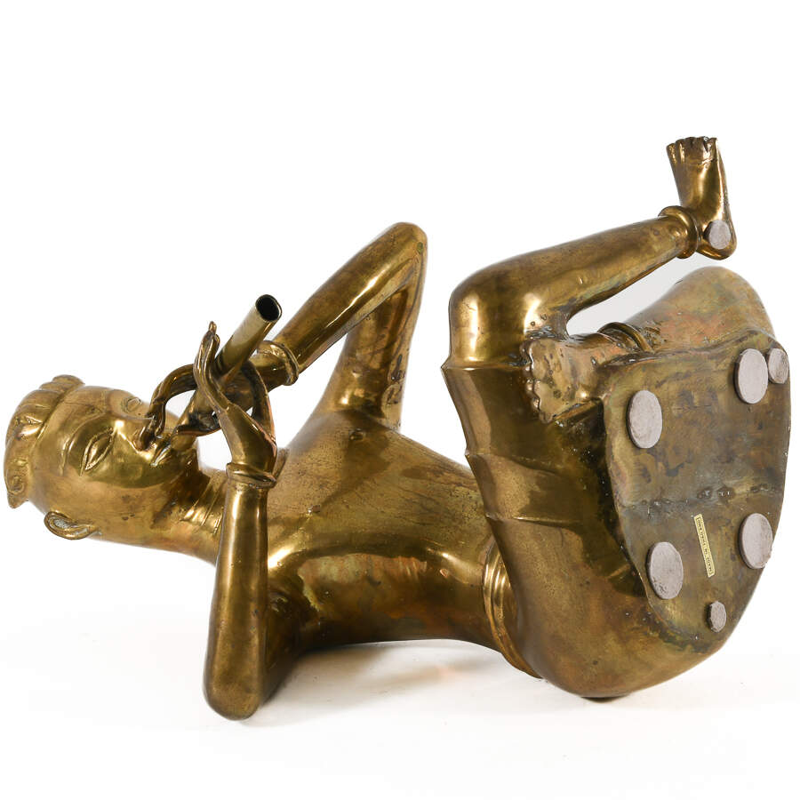 Thai Brass Flute Player Sculpture After Yimsiri's "Musical Rhythm"-13