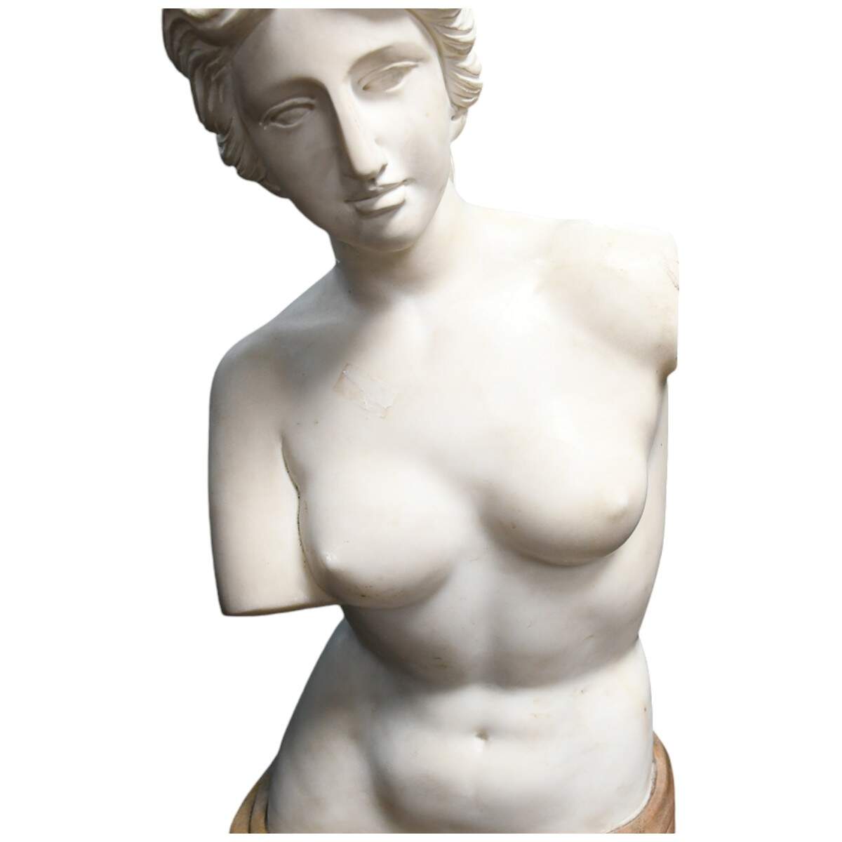 Two-Tone Marble Greek-Style Armless Female Statue-6