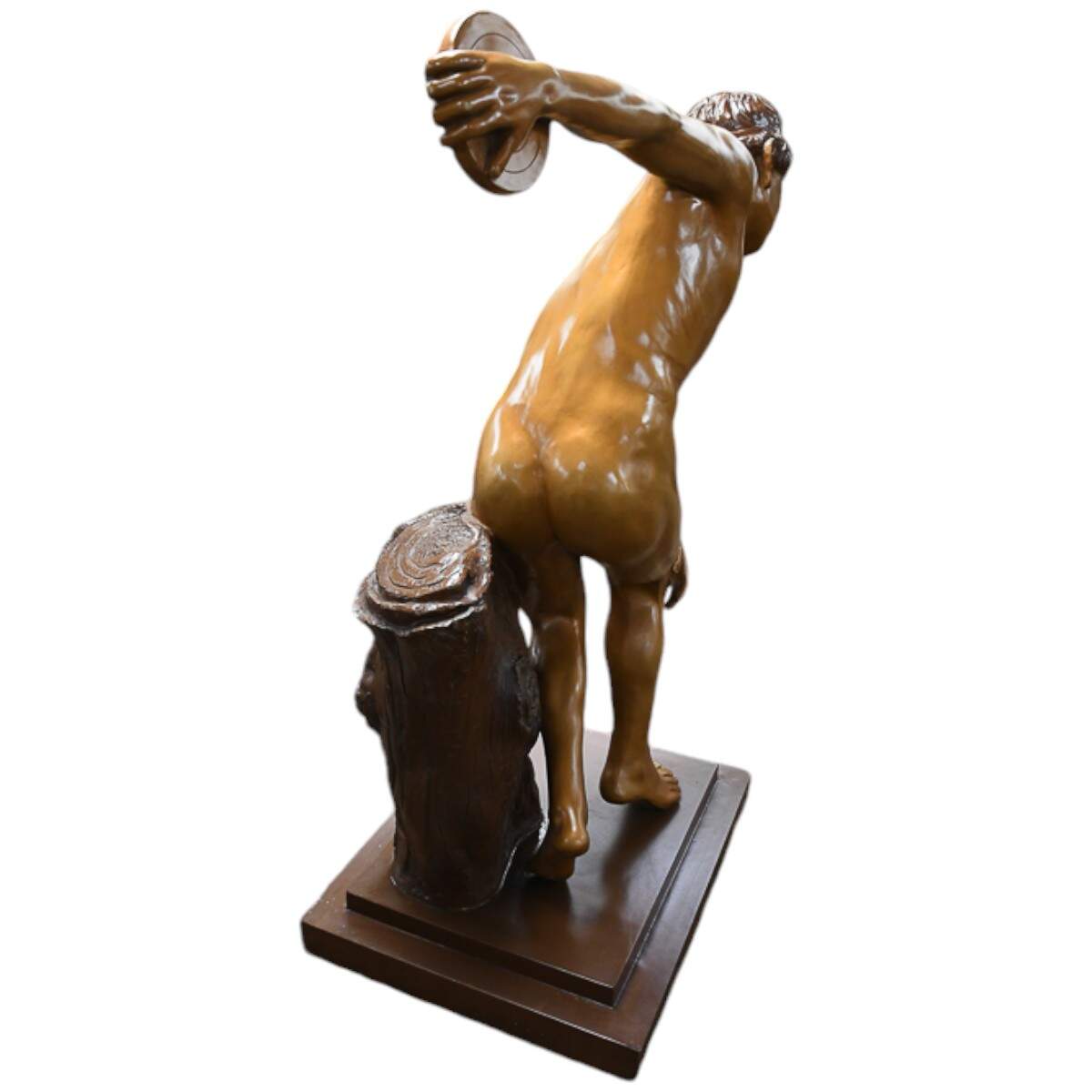 Acrylic and Wood Sculpture After Myron's "The Discobolus"-3