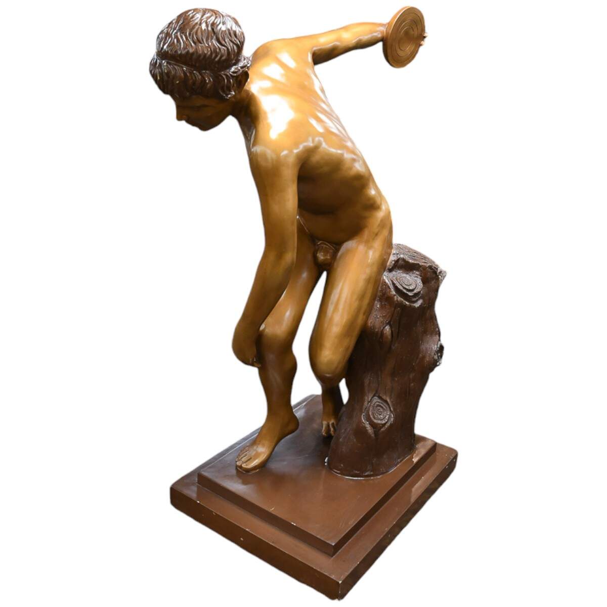 Acrylic and Wood Sculpture After Myron's "The Discobolus"-2